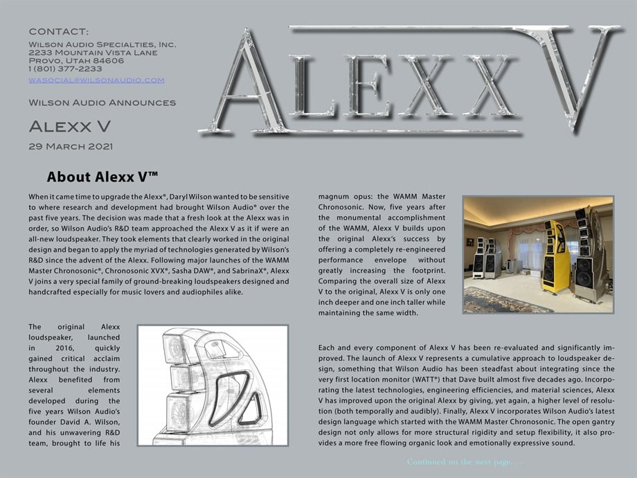 WILSON AUDIO ALEXX V