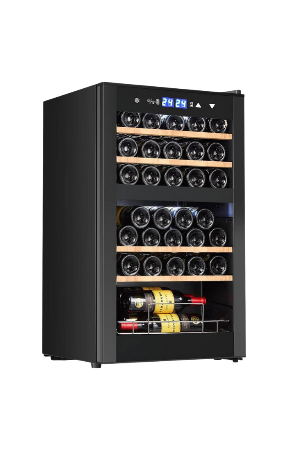 Berfmann 34 Şişe Kapasiteli Çift Bölmeli Solo Şarap Saklama Dolabı Siyah BFW34-BG2