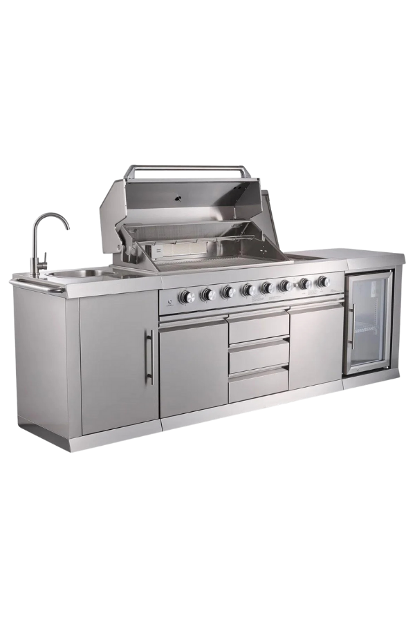 Berfmann 6+2 Barbekü ve Buzdolaplı Outdoor Mutfak BRGG-275S