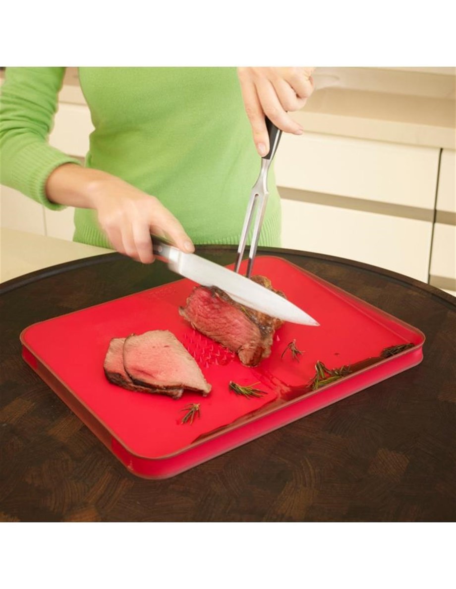Joseph Joseph 60004 Cut&Carve Plus Büyük Kesme Tahtası - Kırmızı