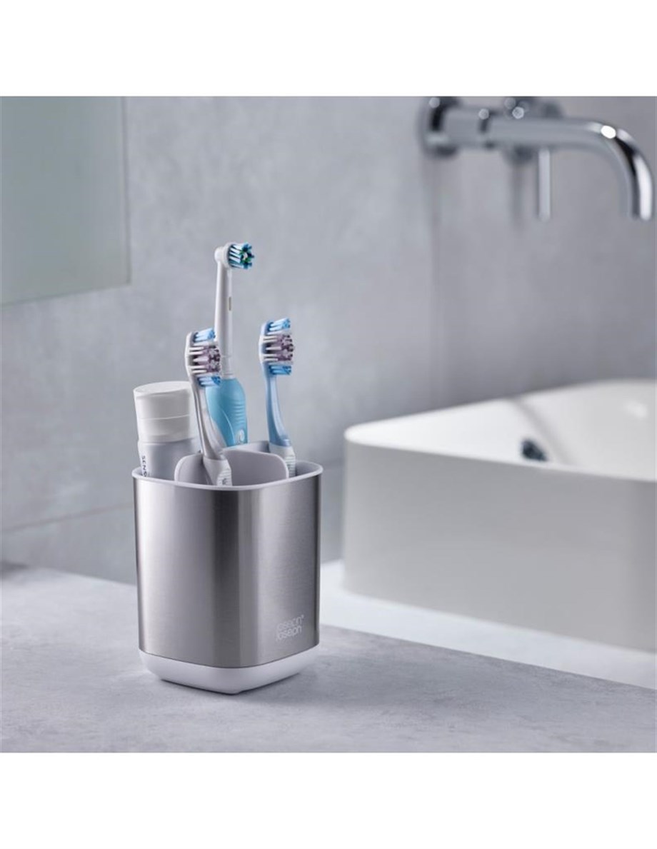 Joseph Joseph 70530 Easystore Steel Diş Fırçalık - Paslanmaz Çelik / Beyaz