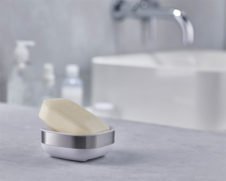 Joseph Joseph 70533 Slim Steel Sabunluk - Paslanmaz Çelik / Beyaz