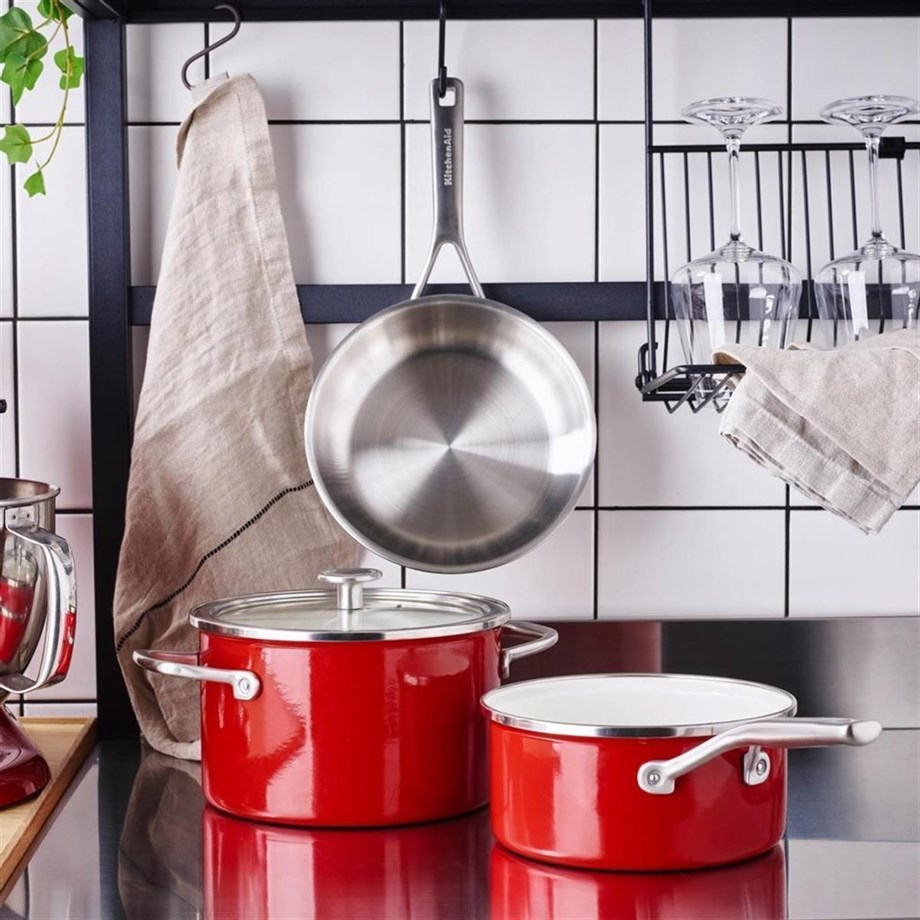 KitchenAid CC003287-001 Artisan Çelik Sos Tenceresi Empire Red - 16 Cm | 1,3 L