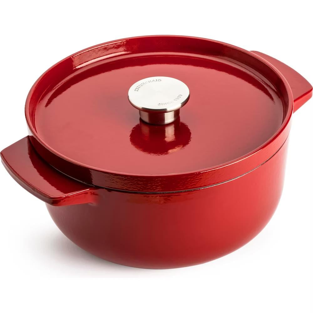 KitchenAid Kapaklı Döküm Demir Tencere 22 cm / 3.3 L Empire Red
