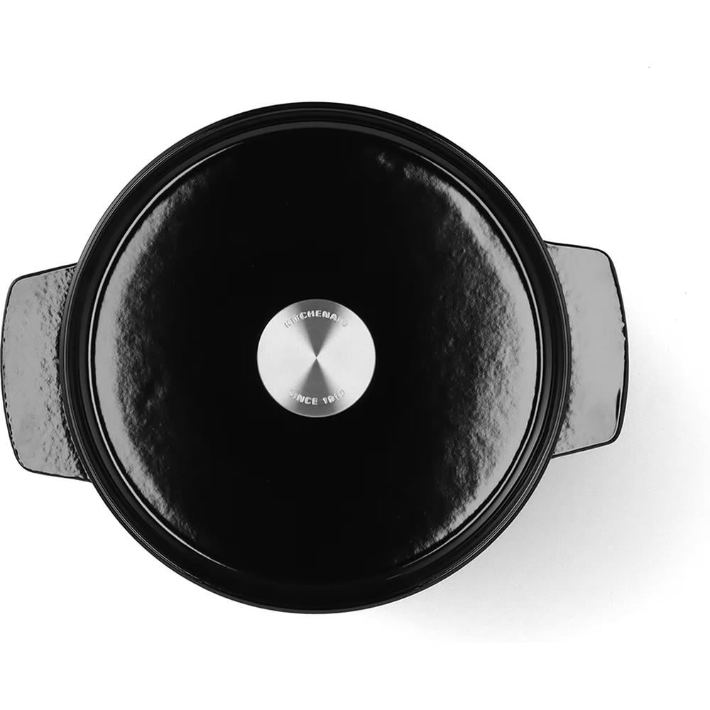 KitchenAid Kapaklı Döküm Demir Tencere 22 cm / 3.3 L Onyx Black