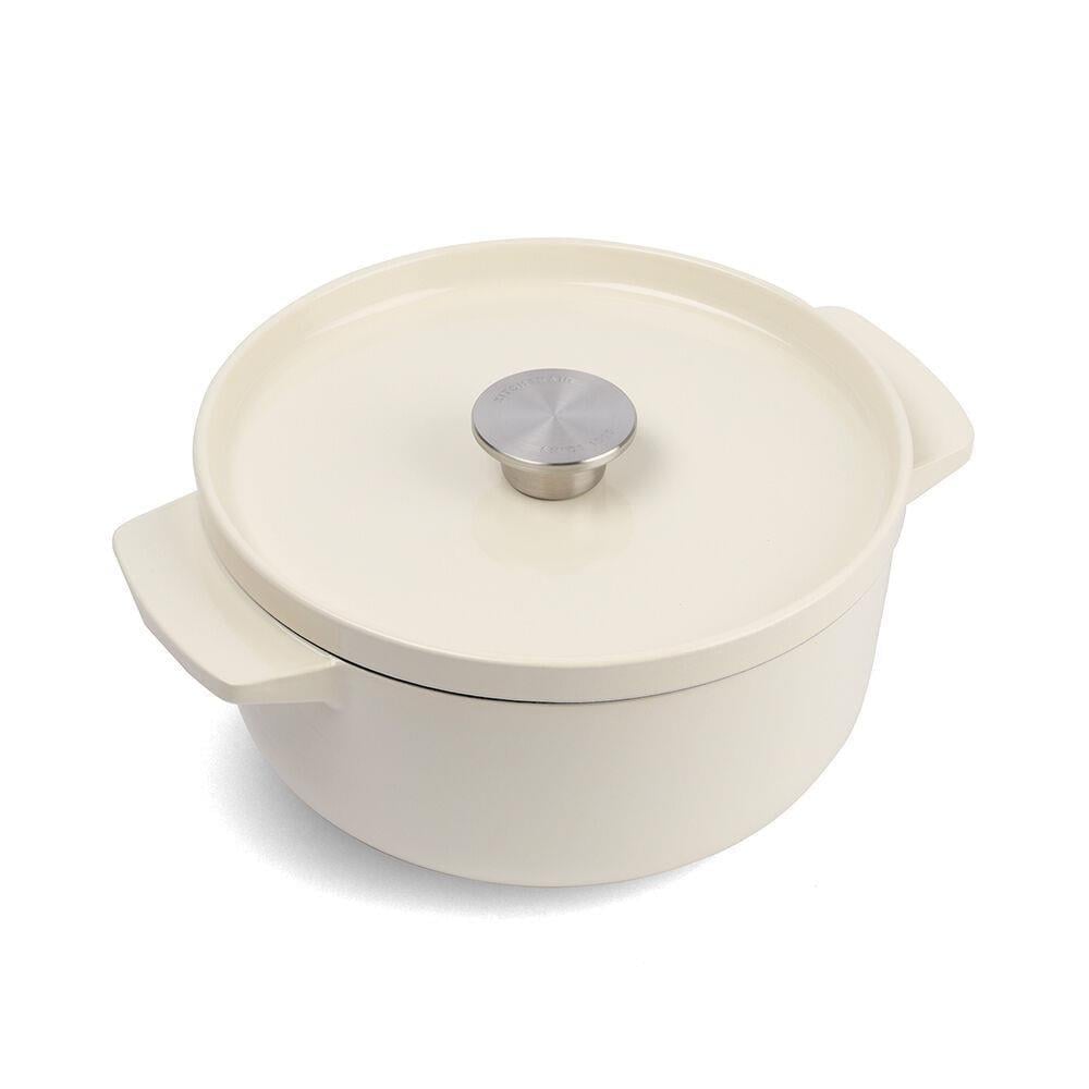 KitchenAid Kapaklı Döküm Demir Tencere 22 cm / 3.3 L Almond Cream