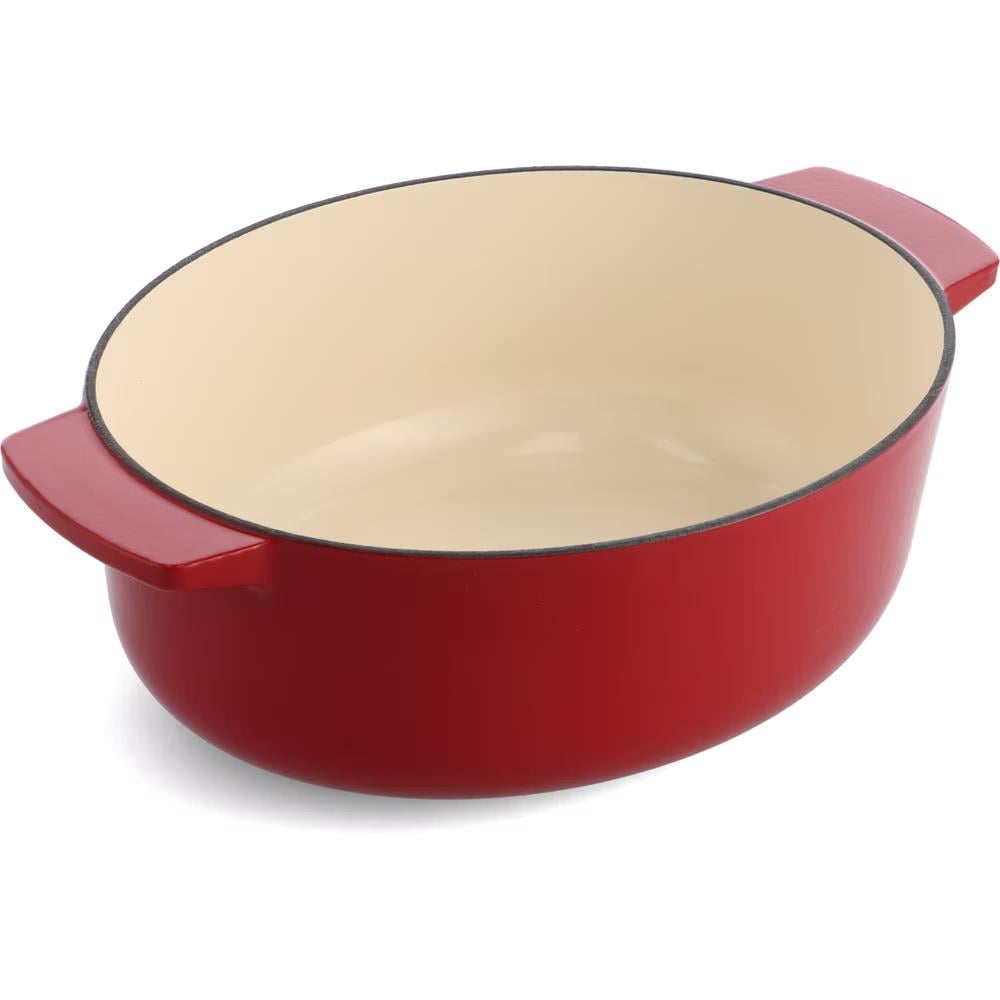 KitchenAid Kapaklı Oval Döküm Demir Tencere 30 cm / 5.6 L Empire Red