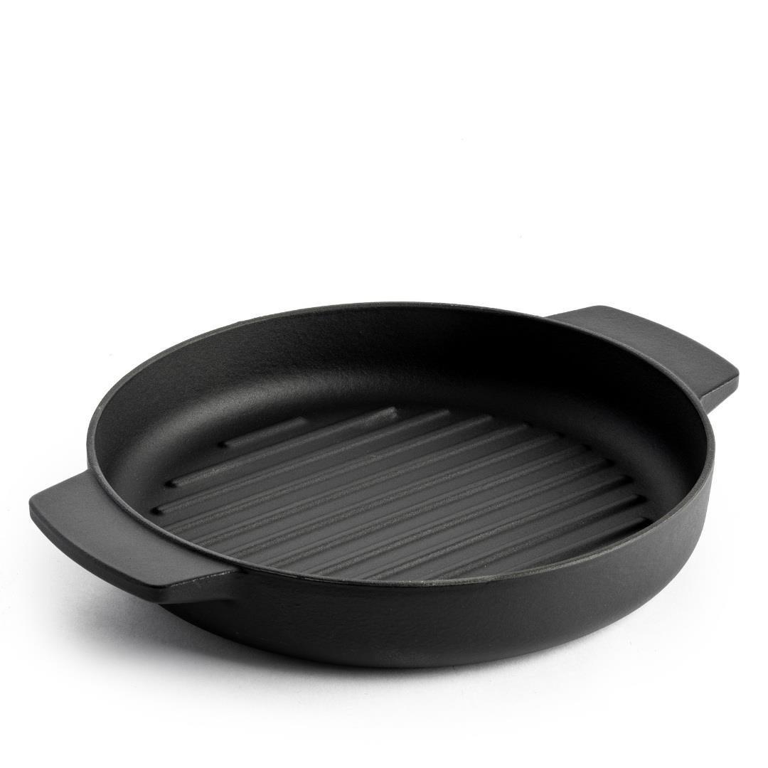 KitchenAid Yuvarlak Çift Kulplu Izgara Tavası Mat Black 26 cm