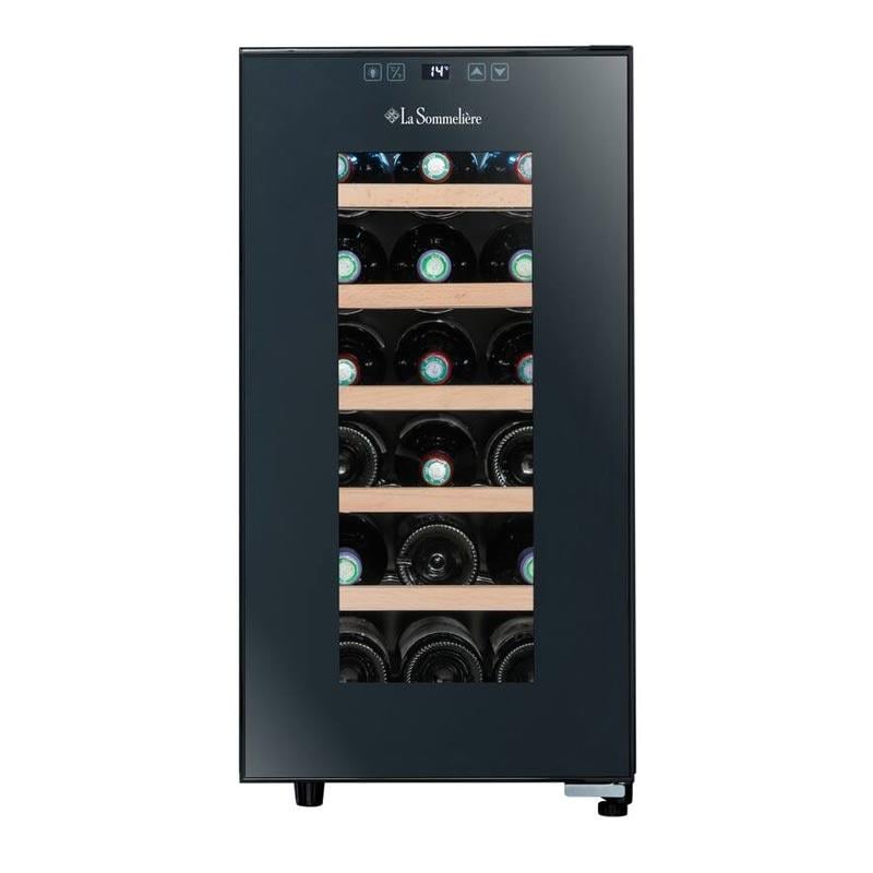 La Sommeliere 18 Şişe Kapasiteli Service Solo Siyah Şarap Dolabı LS18S