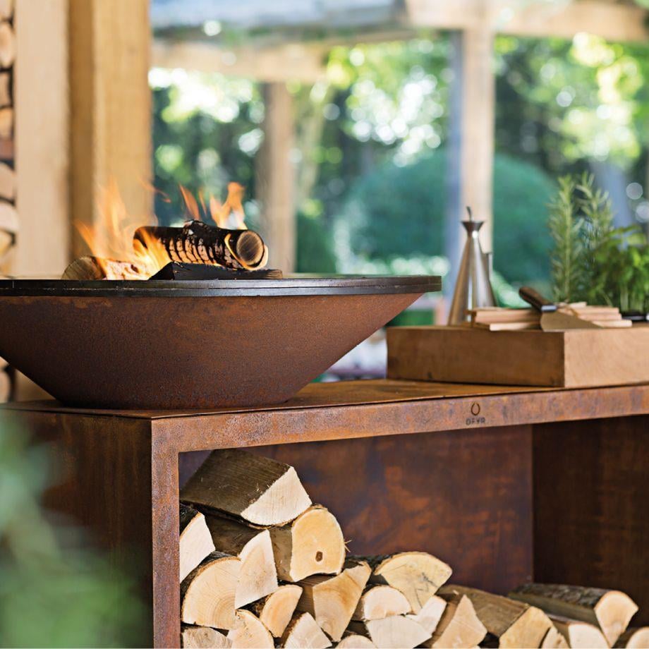 OFYR Tik Ağacı Corten Çelik Pişirme Ünitesi OI-100-TW