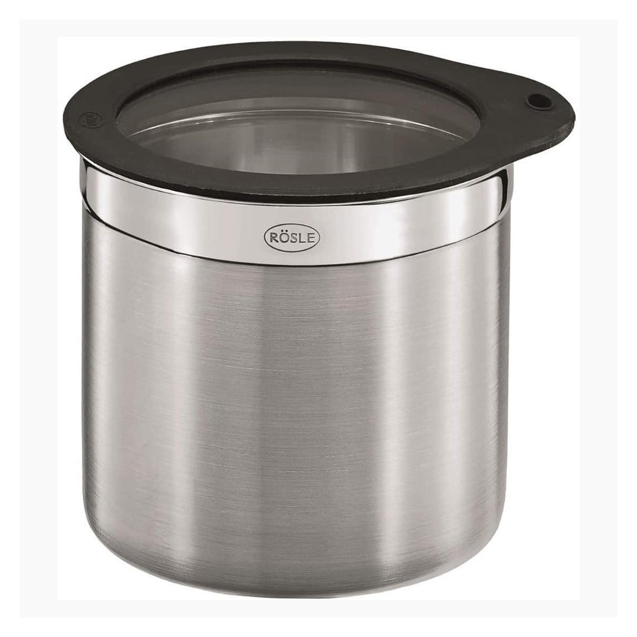 Rösle 16557 Airtight - Paslanmaz Çelik, Cam/Silikon Kapaklı Saklama Kabı - Çap 12 Cm. / 1,40 Lt.