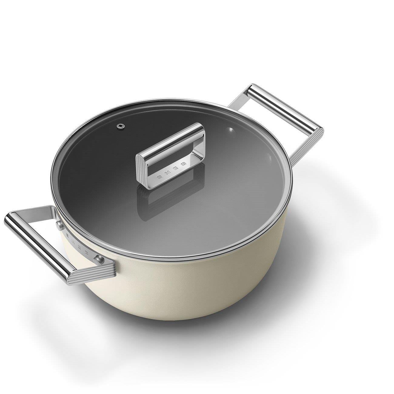 SMEG 50's Style 24 cm Krem Tencere CKFC2411CRM