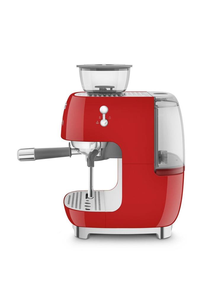 SMEG 50's Style Kırmızı Öğütücülü Espresso Kahve Makinesi