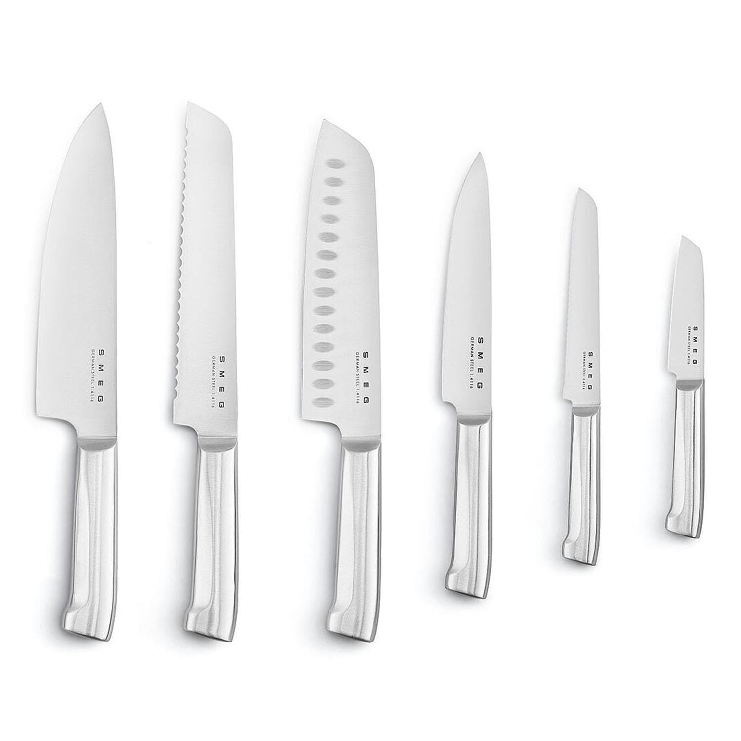 SMEG 50's Style Retro Krem Standlı Bıçak Seti KBSF02CR