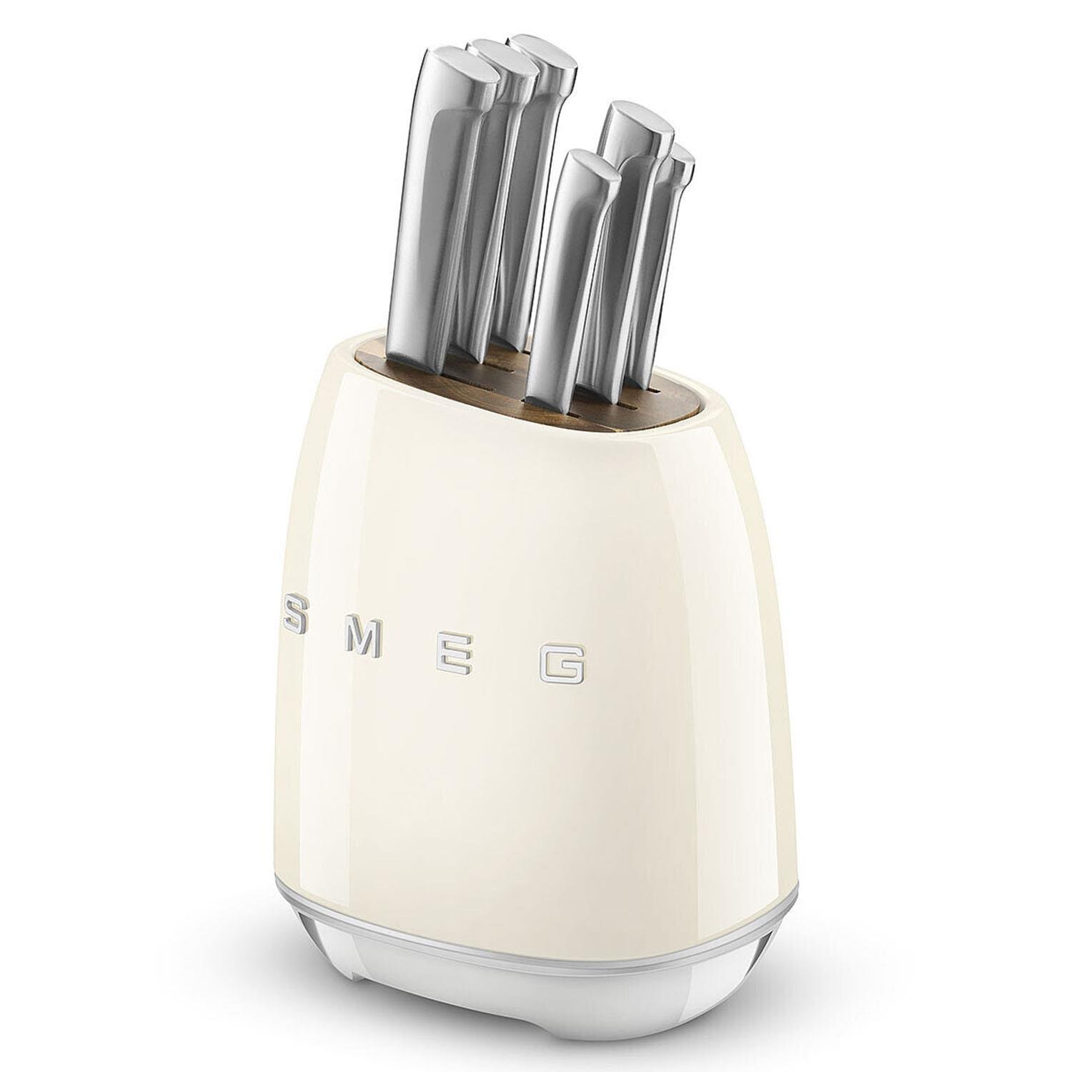 SMEG 50's Style Retro Krem Standlı Bıçak Seti KBSF02CR