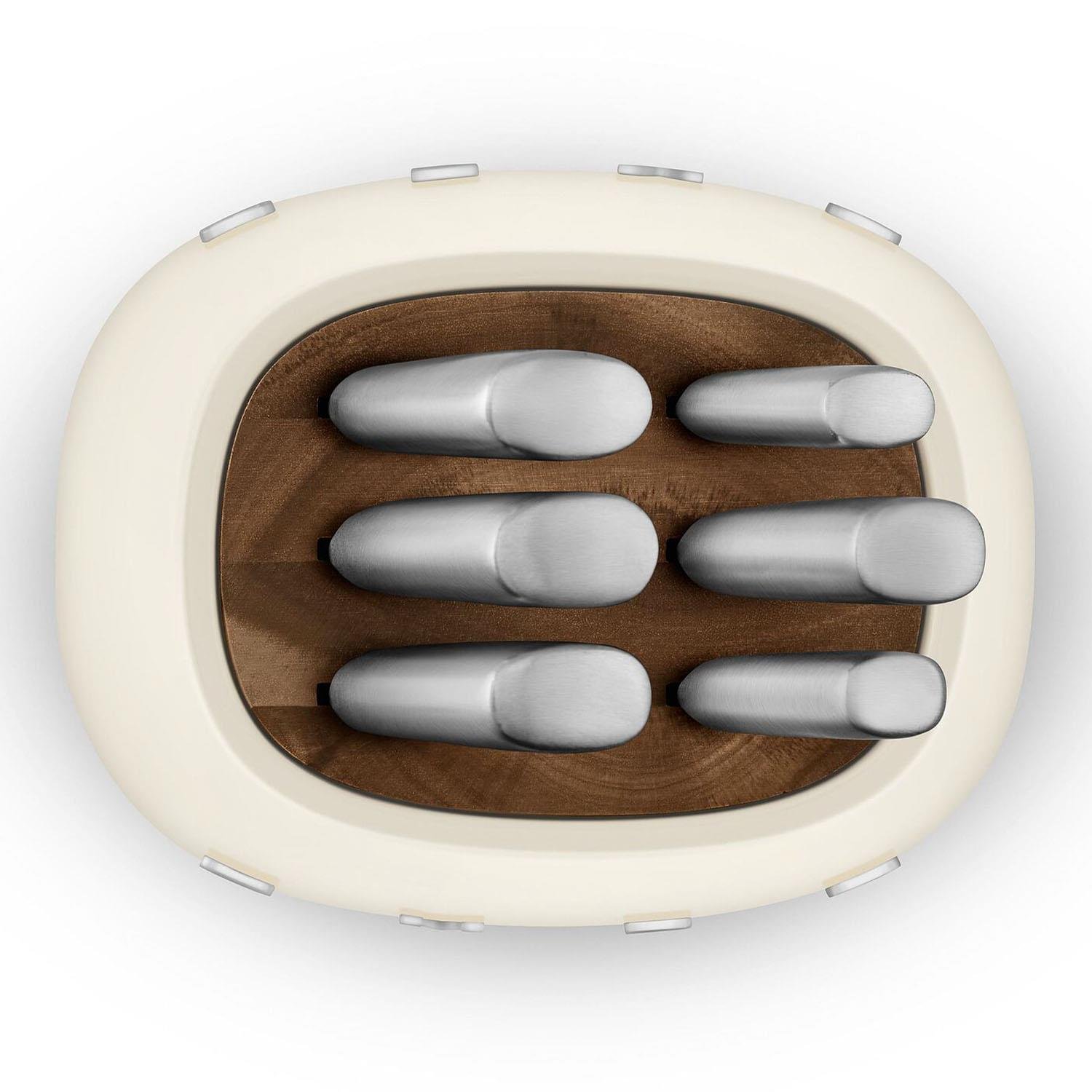 SMEG 50's Style Retro Krem Standlı Bıçak Seti KBSF02CR