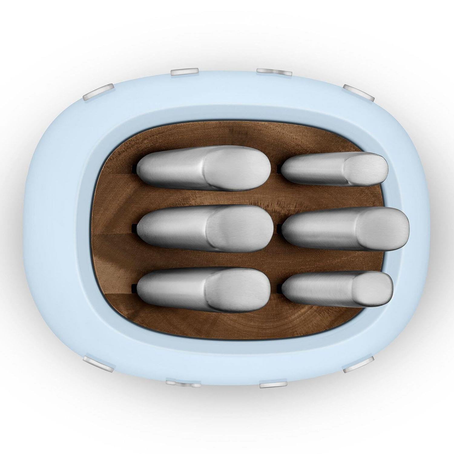 SMEG 50's Style Retro Pastel Mavi Standlı Bıçak Seti KBSF02PB