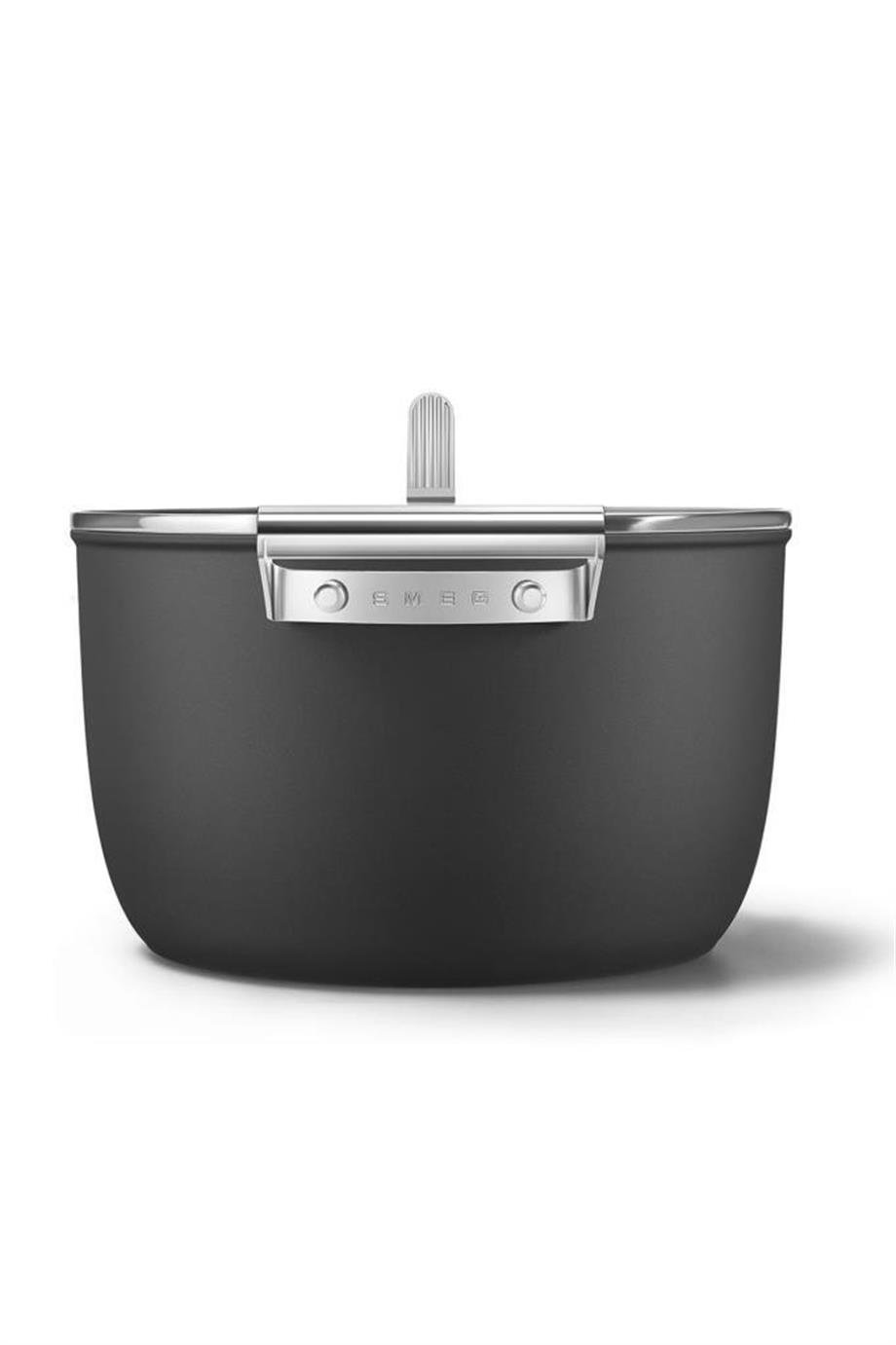 Smeg Cookware Siyah Tencere Cam Kapaklı Ckfc2611Blm