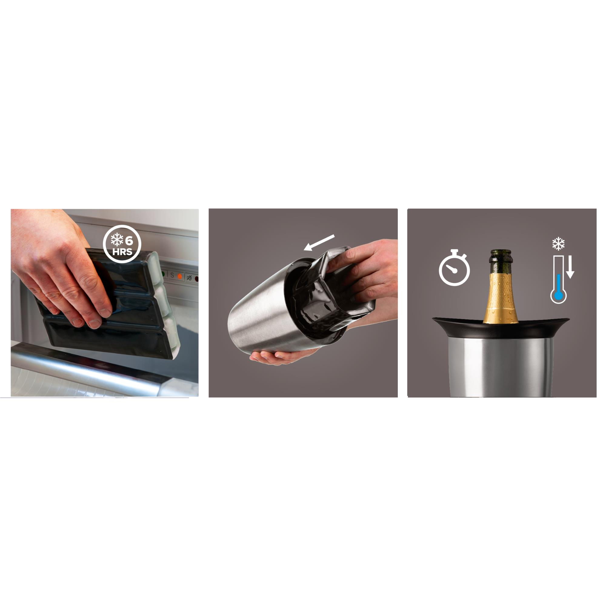 Vacu Vin Aktif Şampanya Soğutucu, Elegant Paslanmaz Çelik, Kutulu