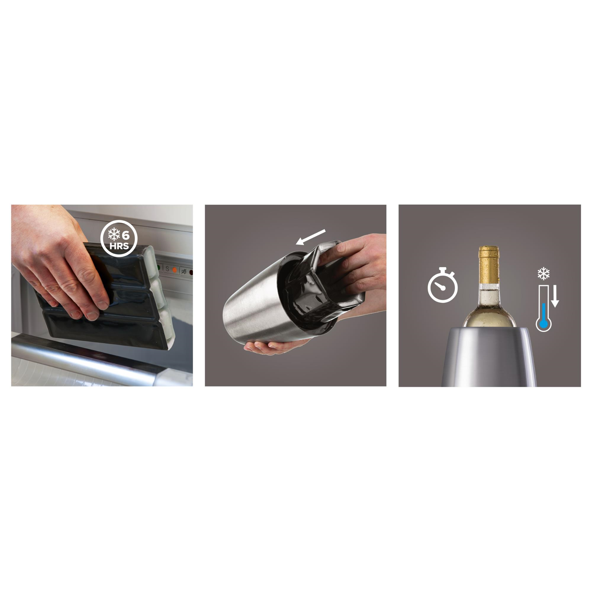 Vacu Vin Aktif Soğutucu, Elegant Paslanmaz Çelik,
Kutulu