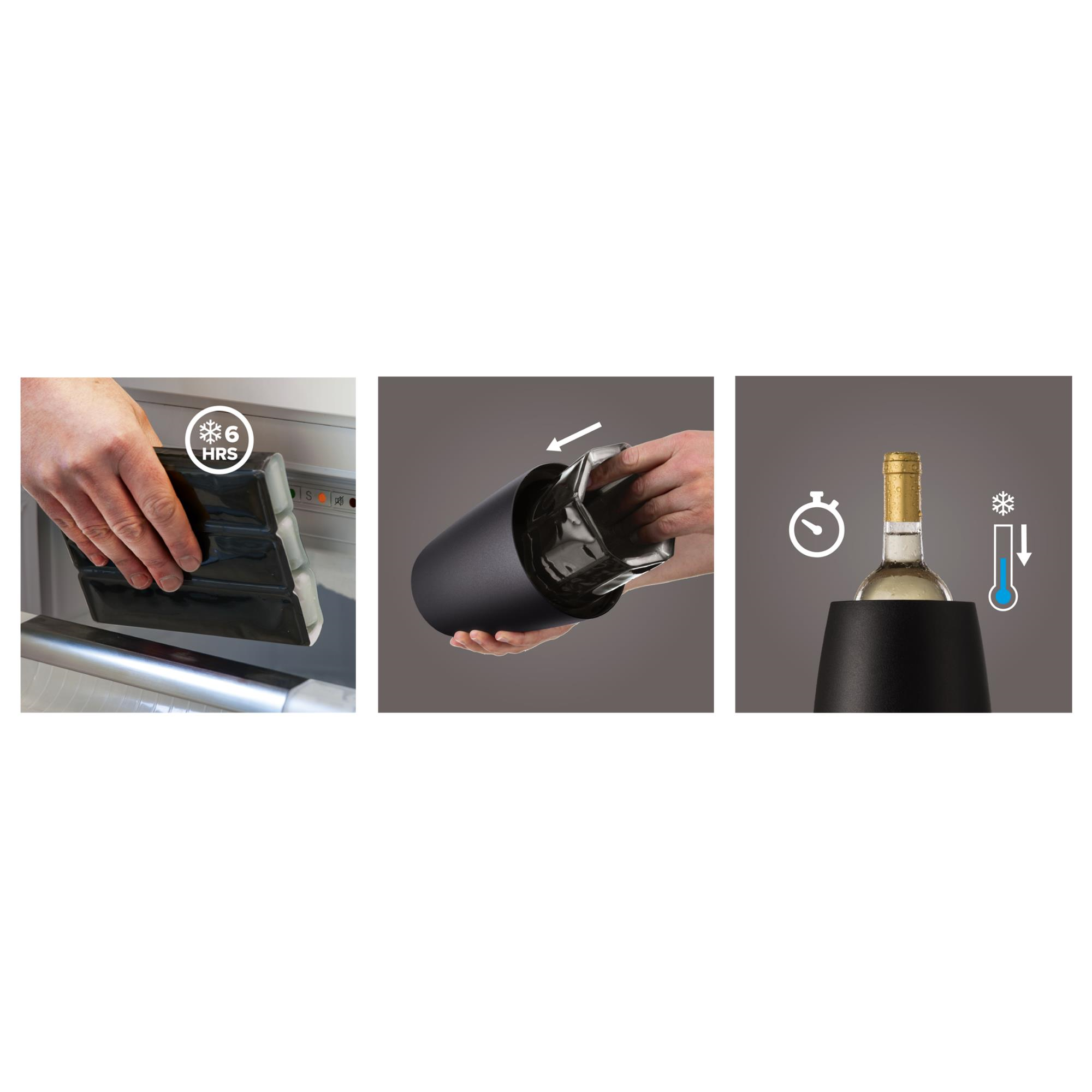 Vacu Vin Aktif Soğutucu, Elegant Siyah, Kutulu