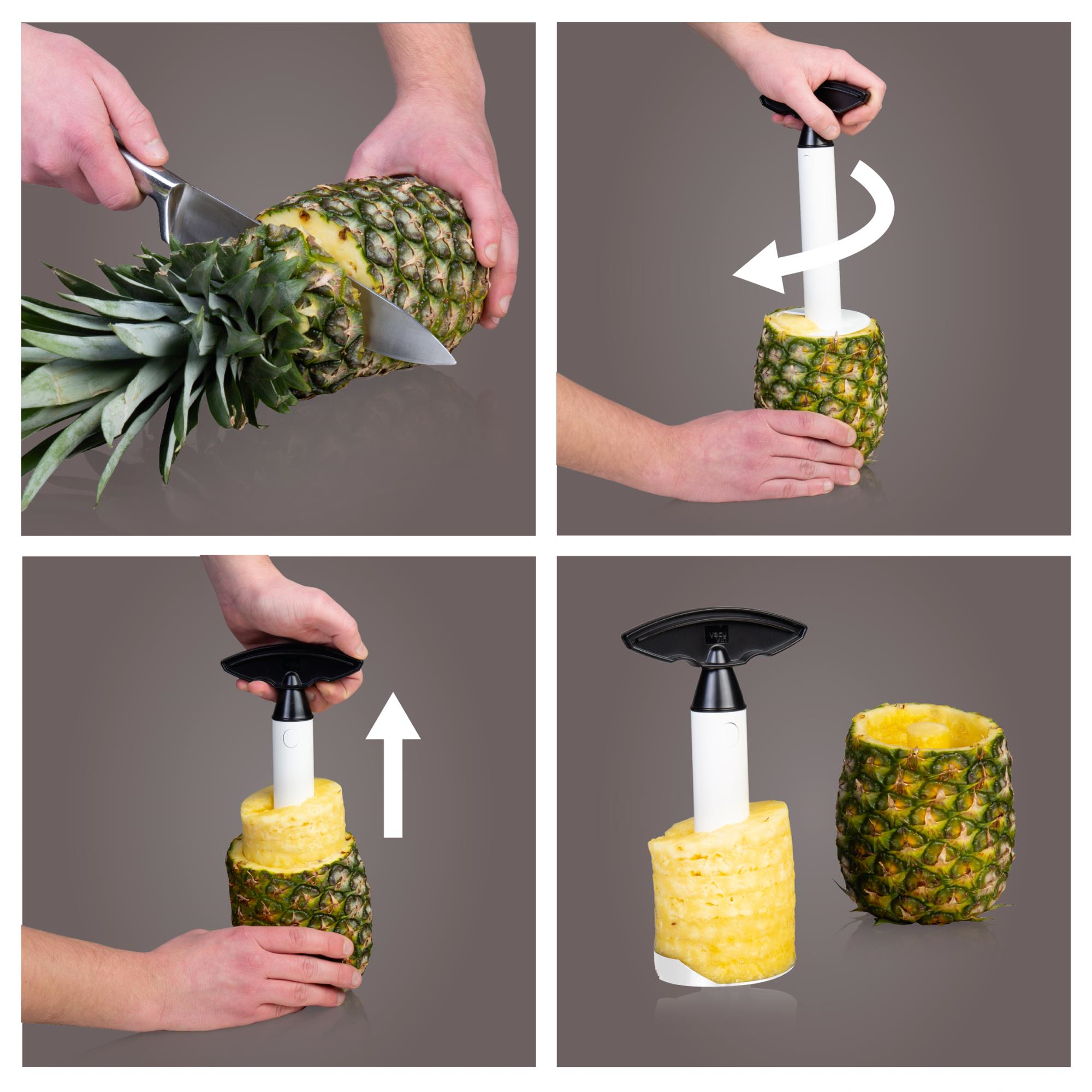 Vacu Vin Ananas Dilimleyici, Siyah & Beyaz