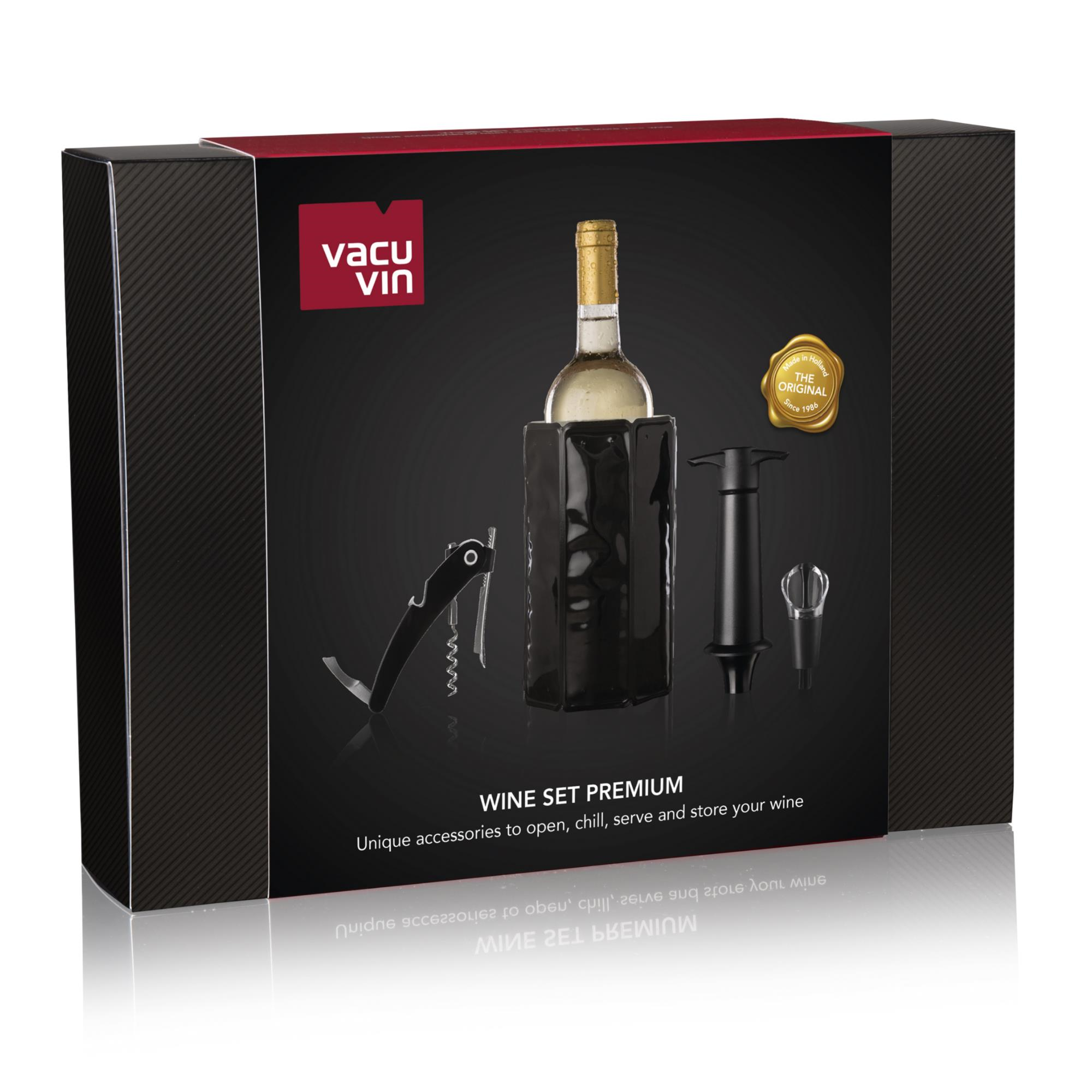 Vacu Vin Şarap Seti, Premium (4 Parça), Hediye Kutulu