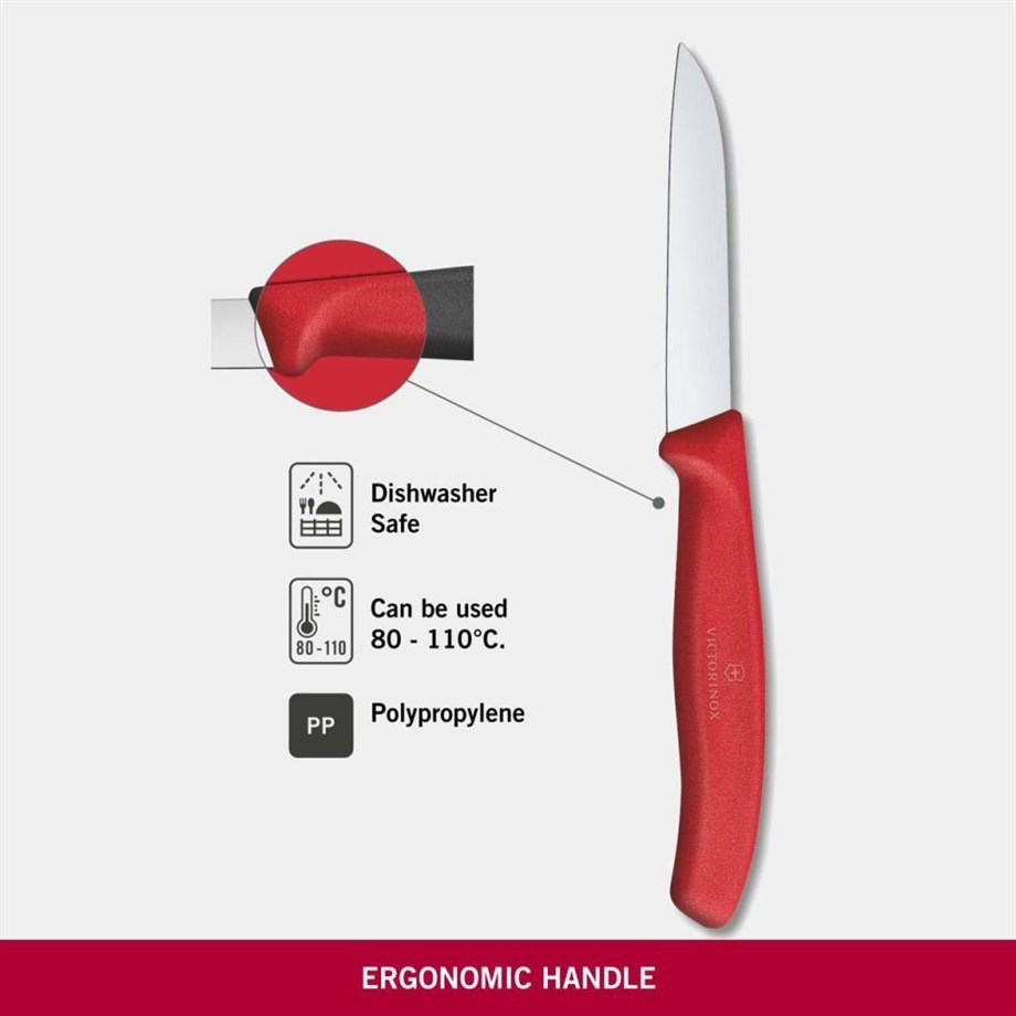 Victorinox VT 6.7401 Swiss Classic 8 Cm. Düz Soyma Bıçağı (Kırmızı)