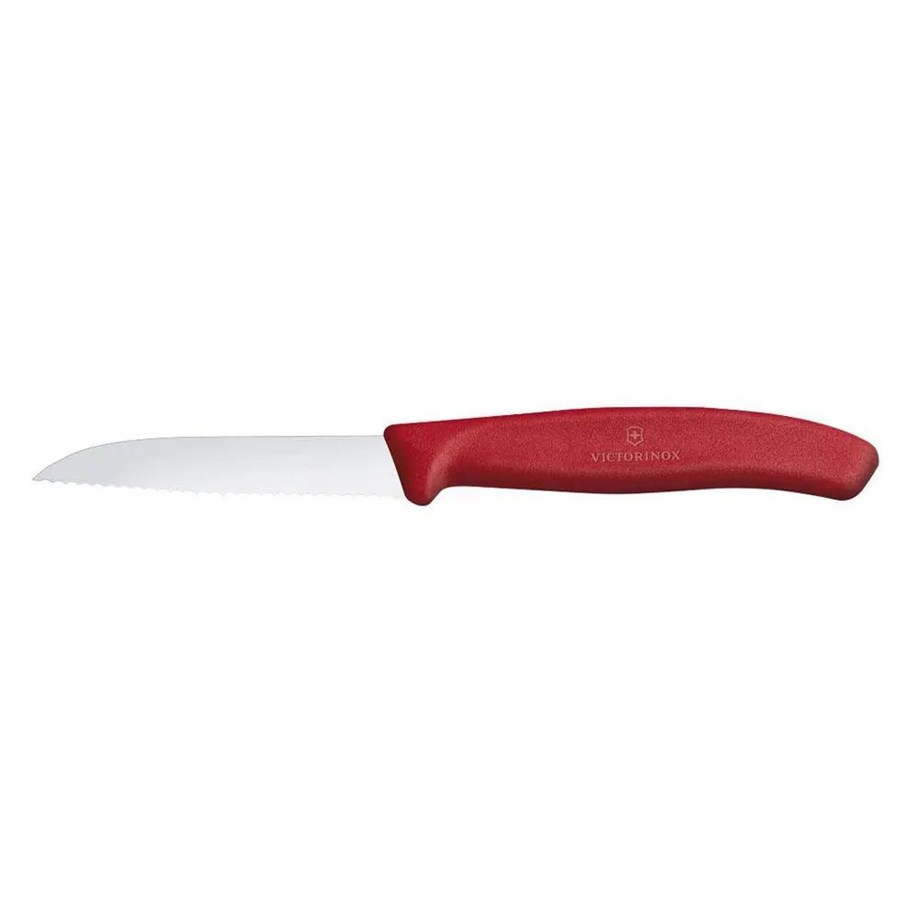 Victorinox VT 6.7431 Swiss Classic 8 Cm. Tırtıklı Soyma Bıçağı (Kırmızı)