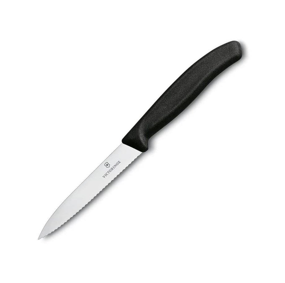 Victorinox VT 6.7733 Swiss Classic 10 Cm. Sivri Uçlu Tırtıklı Soyma Bıçağı (Siyah)