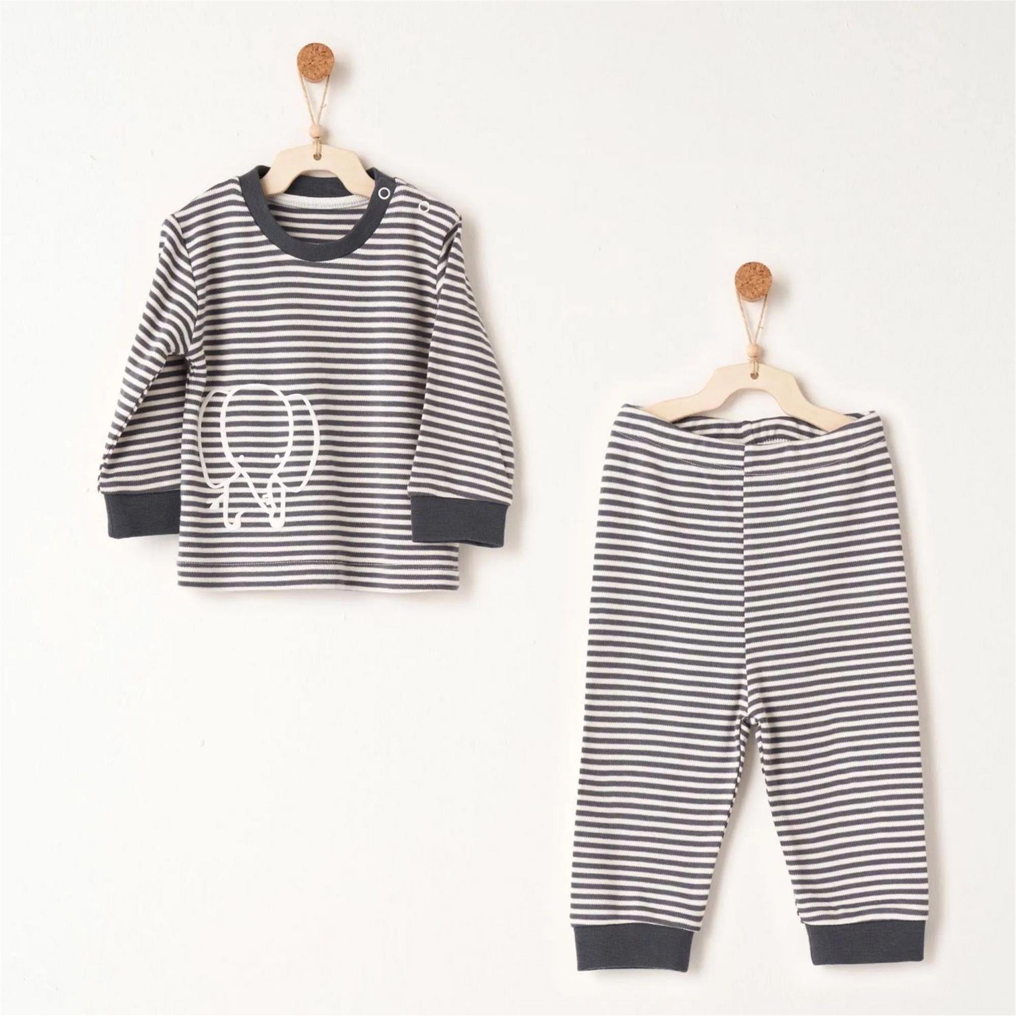 Andywawa Bebek Bamboo 2'li Alt Üst Takım Füme AC26350