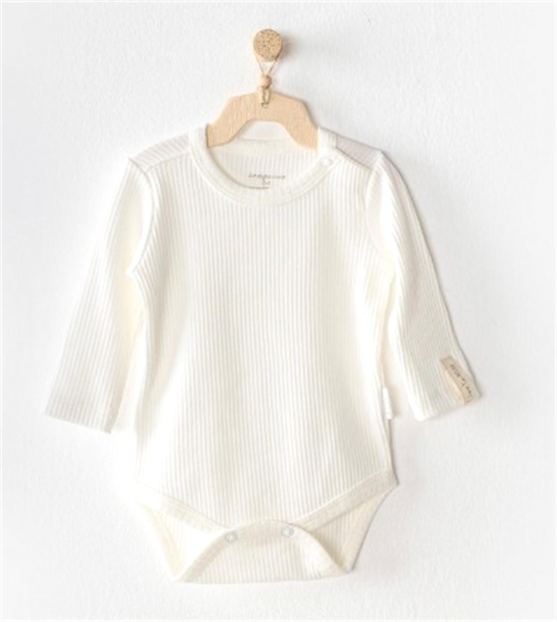 Andywawa Bebek Fitilli Çıtçıtlı Body Ecru AC23654