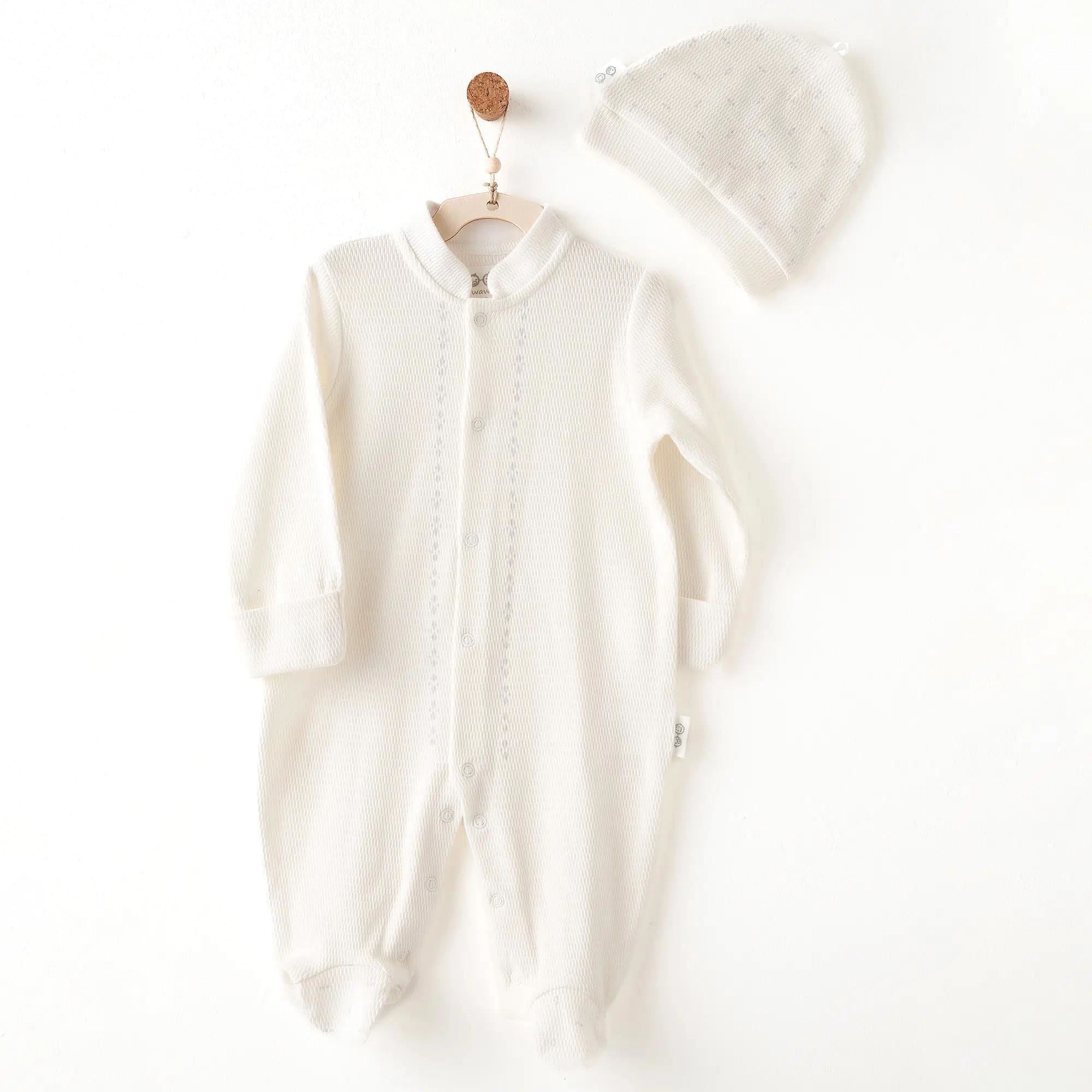 Andywawa Bebek Gentelman Romper Patikli Tulum Ekru AC26704