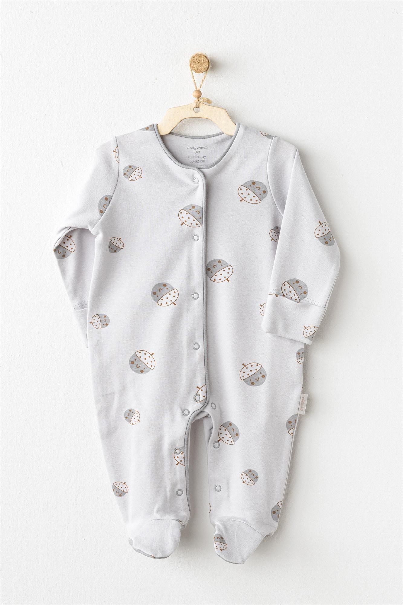 Andywawa Bebek Hello Autumn 10'lu Hastane Çıkış Seti Gri AC26101