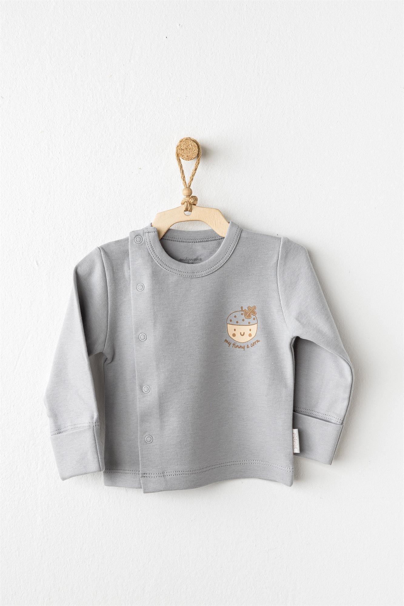 Andywawa Bebek Hello Autumn 5'li Hastane Çıkış Seti Gri AC26100