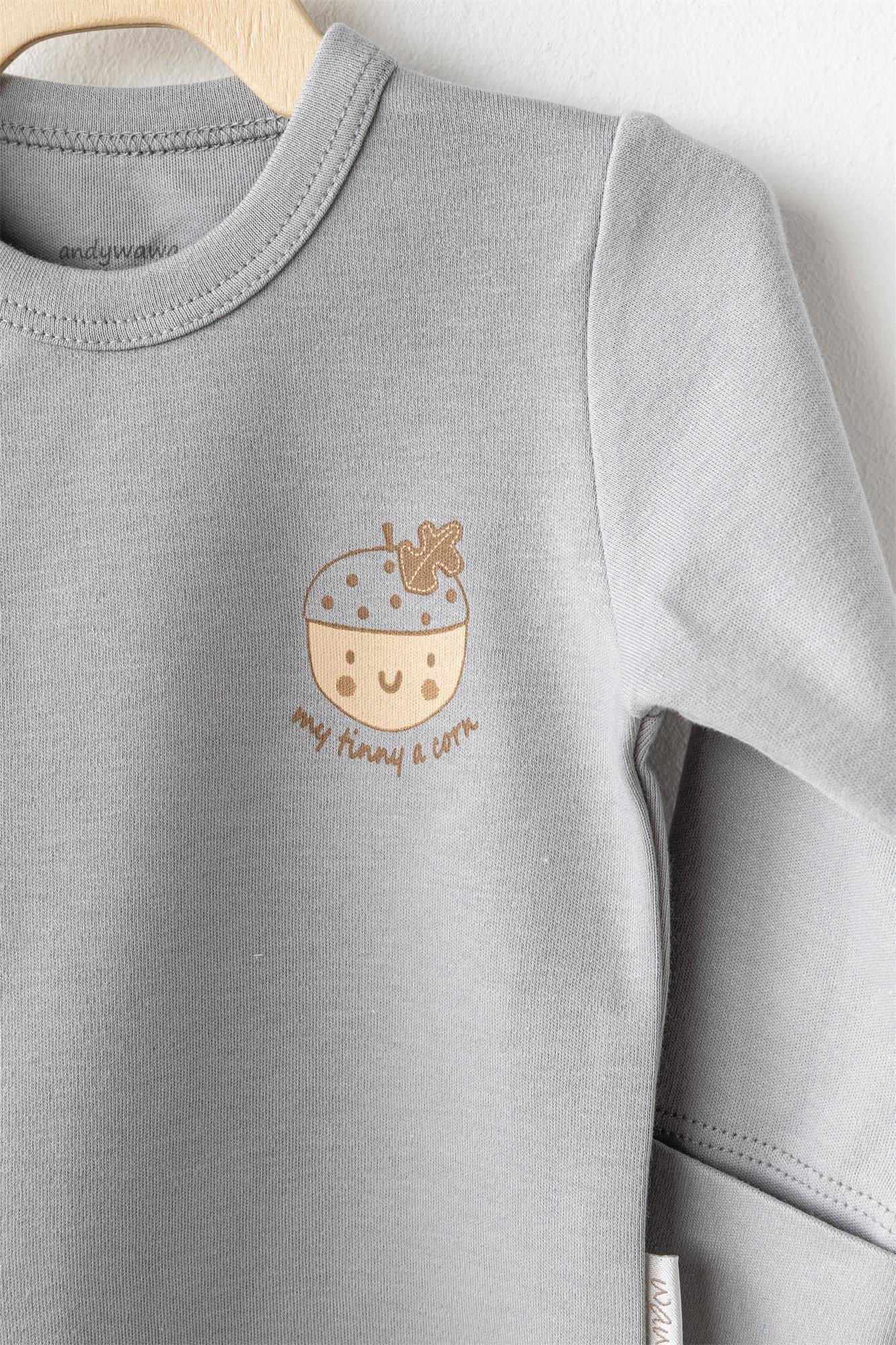 Andywawa Bebek Hello Autumn 5'li Hastane Çıkış Seti Gri AC26100