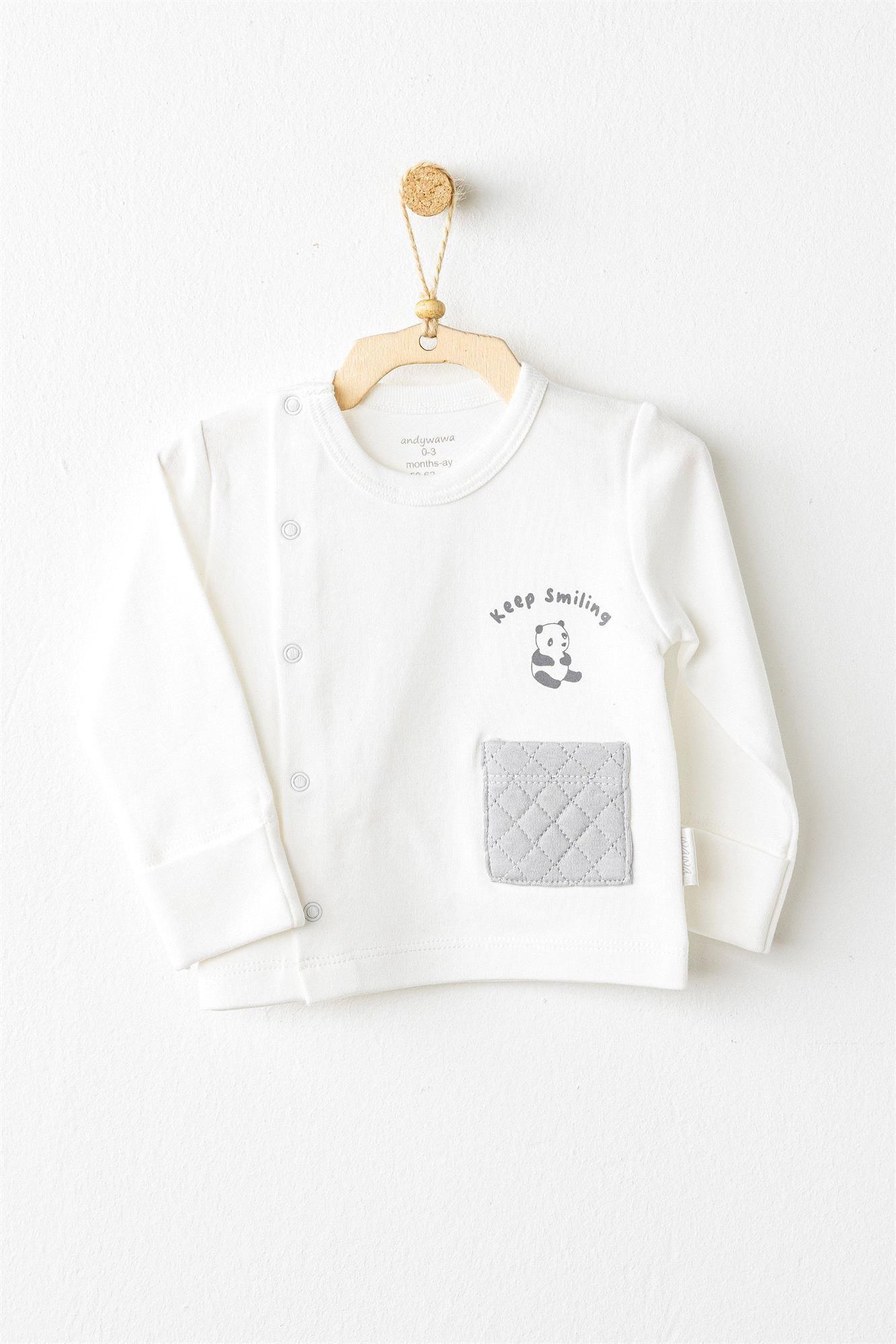 Andywawa Bebek Keep Smiling 5'li Hastane Çıkış Seti Gri AC26020