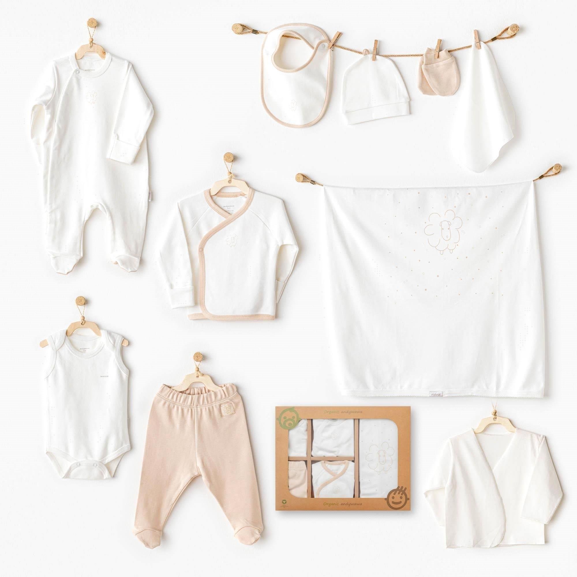 Andywawa Bebek Organic Line 10'lu Hastane Çıkış Seti Ekru AC25731