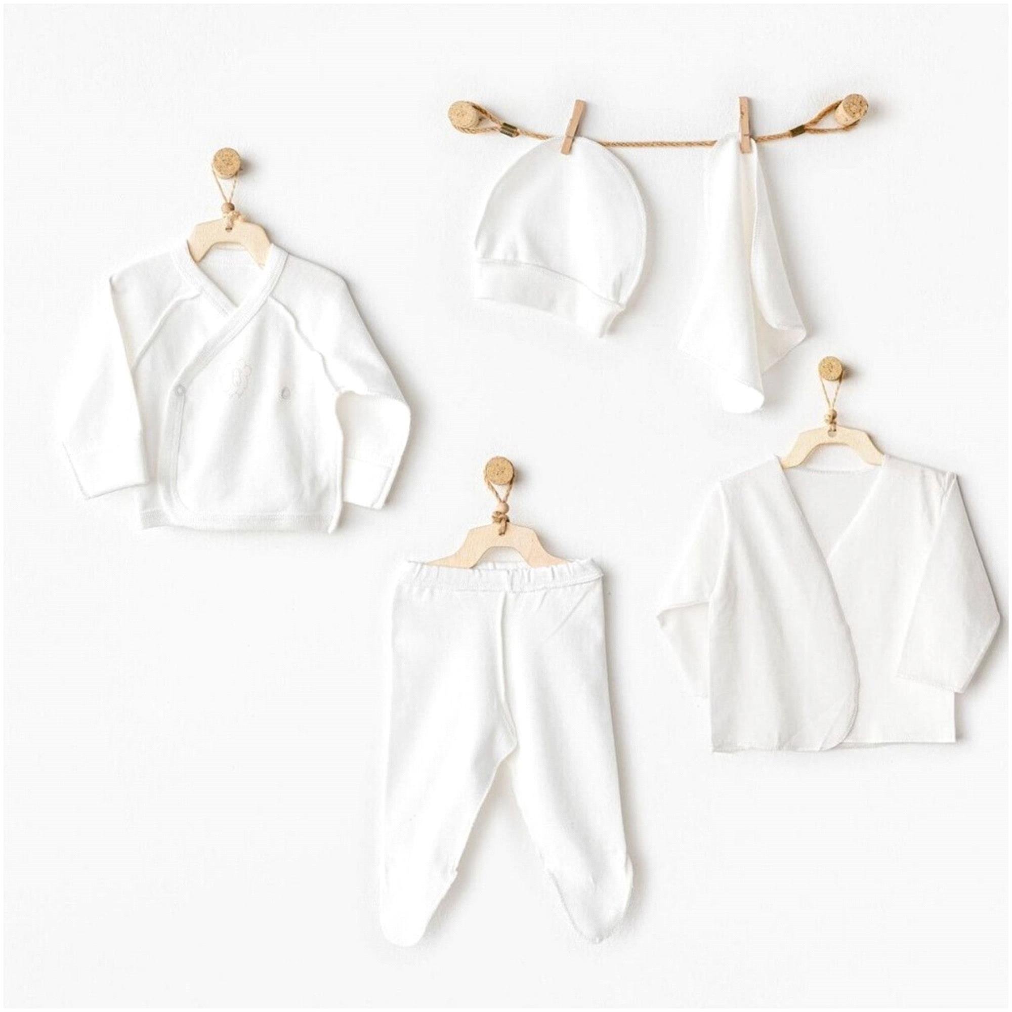 Andywawa Bebek Prematüre 5'li Hastane Çıkış Seti Ecru AC25730