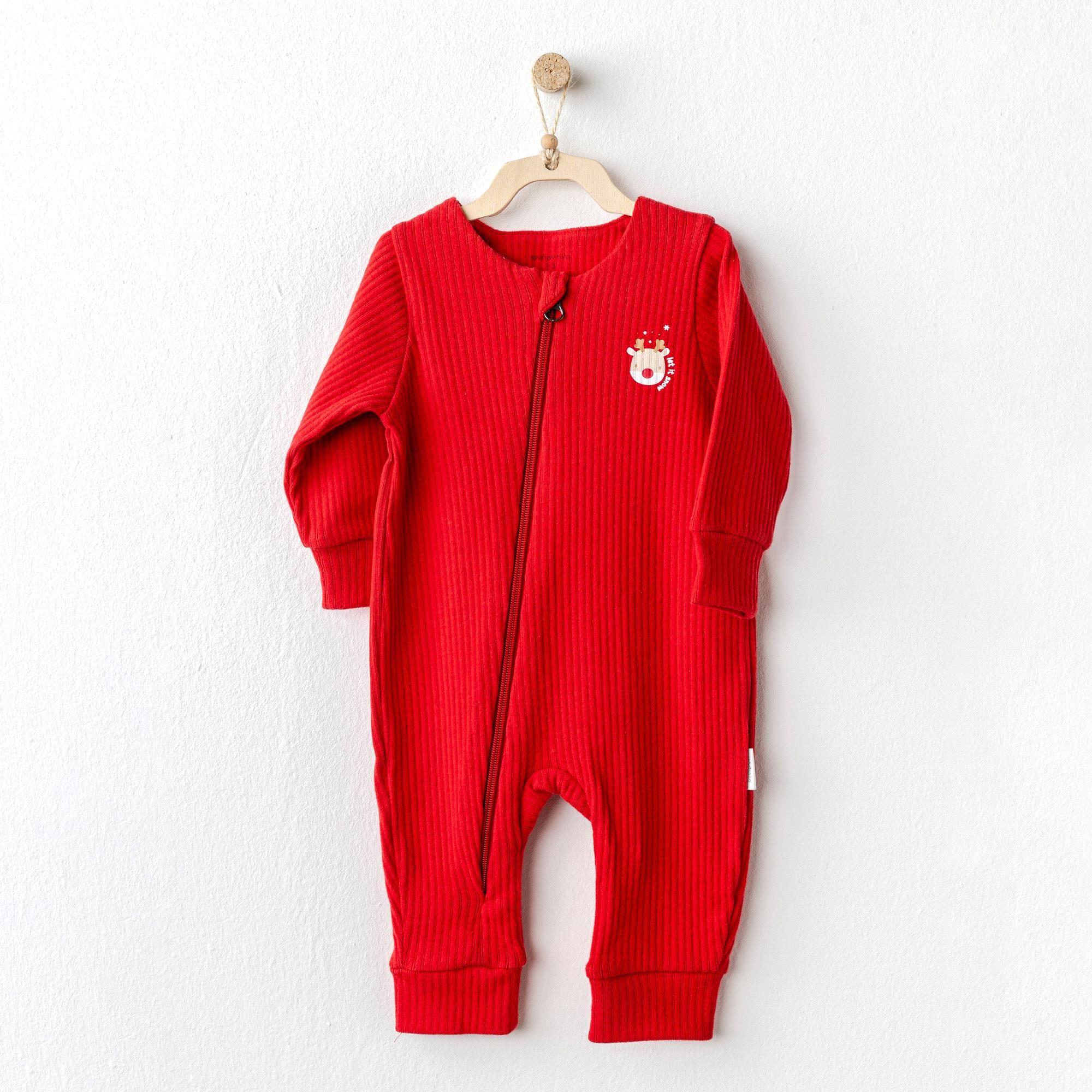 Andywawa Bebek Romper Happy Newyear Tulum Kırmızı AC25338