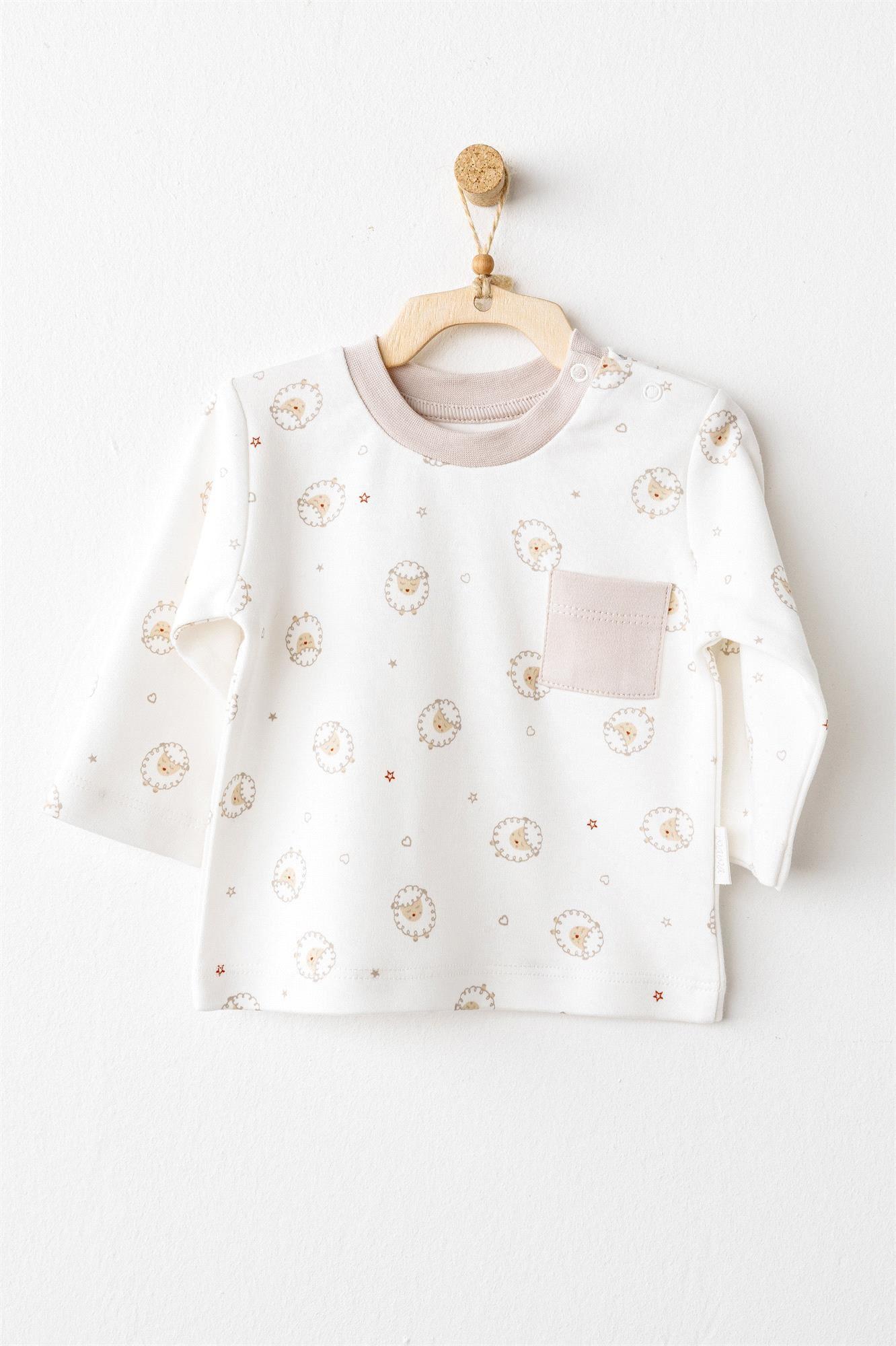 Andywawa Bebek Tinny's Sheeps Alt Üst Takım Bej AC26153