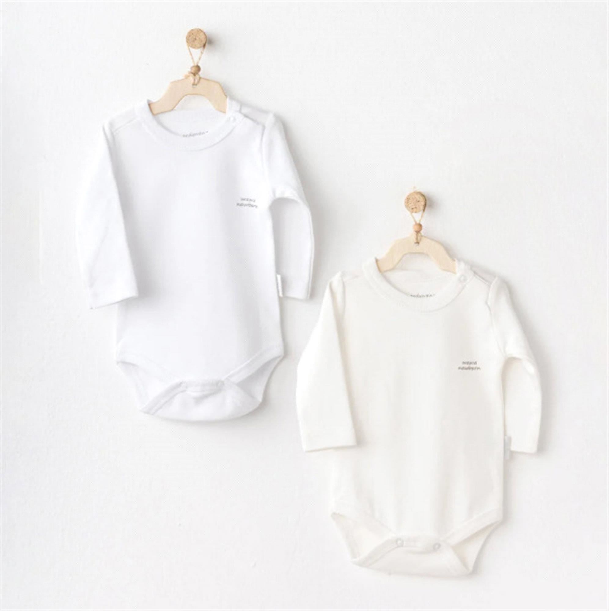 Andywawa Bebek Uzun Kol 2'li Basic Body Set Beyaz AC26774