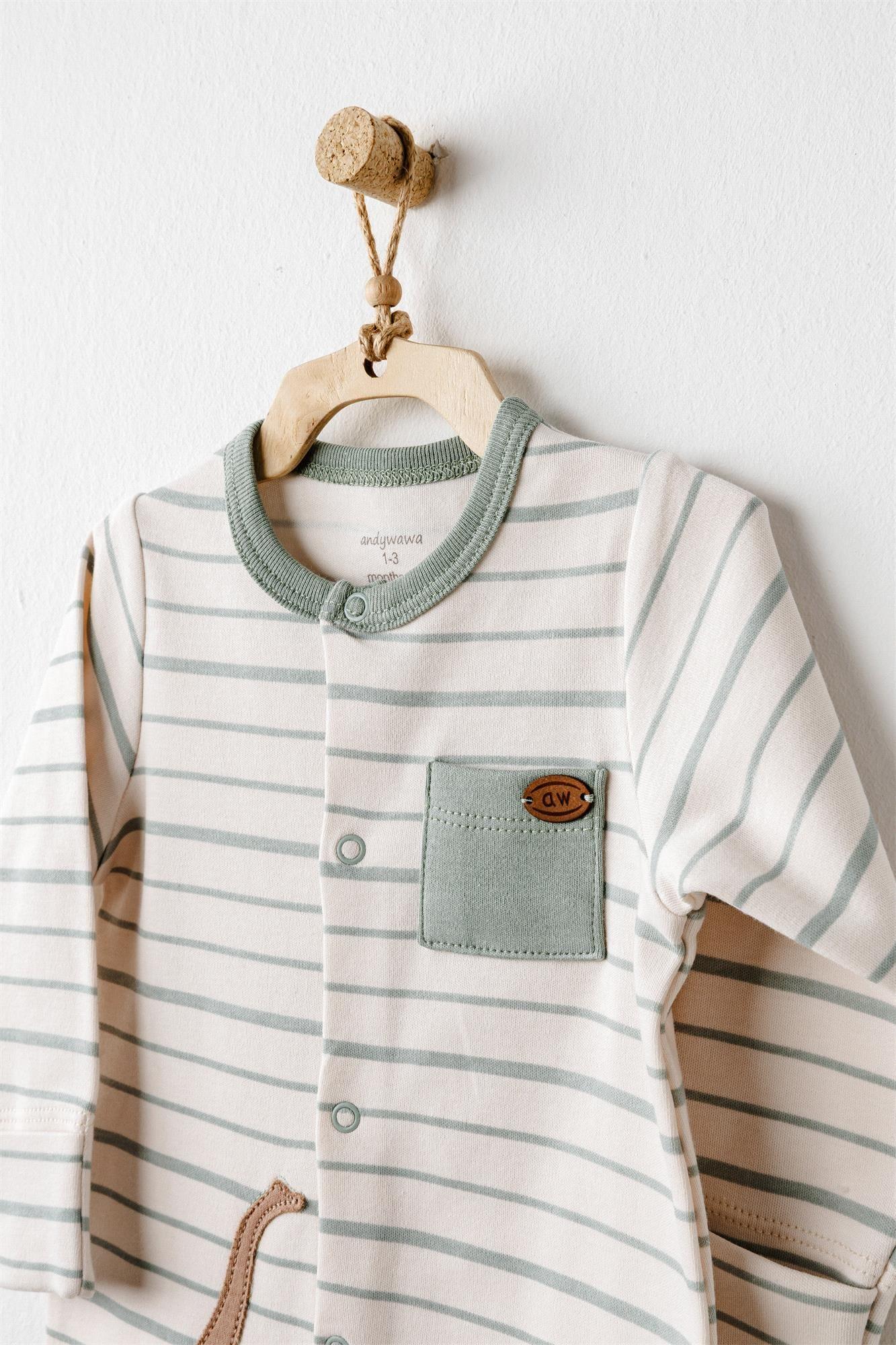 Andywawa Erkek Bebek Dinozor 10'lu Hastane Çıkış Seti Yeşil AC26001