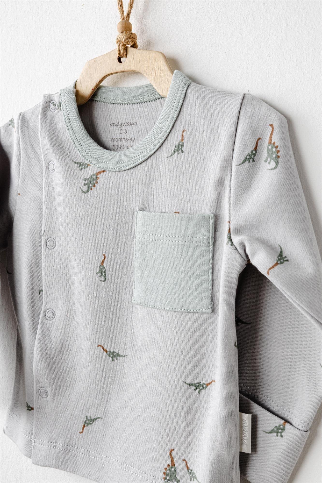 Andywawa Erkek Bebek Dinozor 10'lu Hastane Çıkış Seti Yeşil AC26001