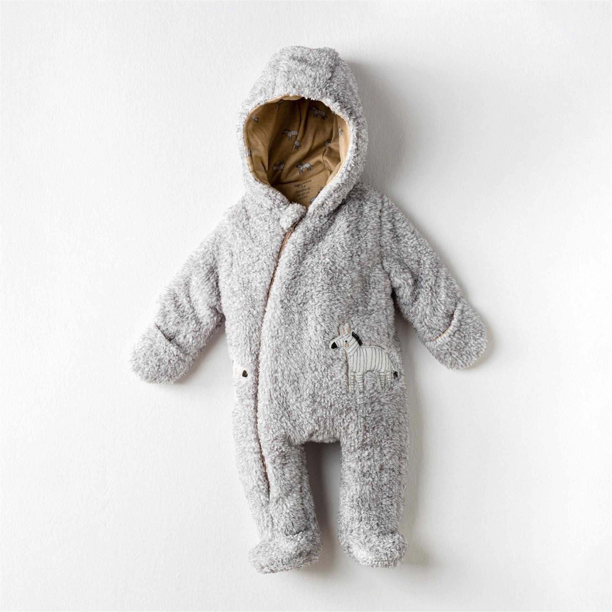 Andywawa Erkek Bebek Zebra Tulum Gri AC24169