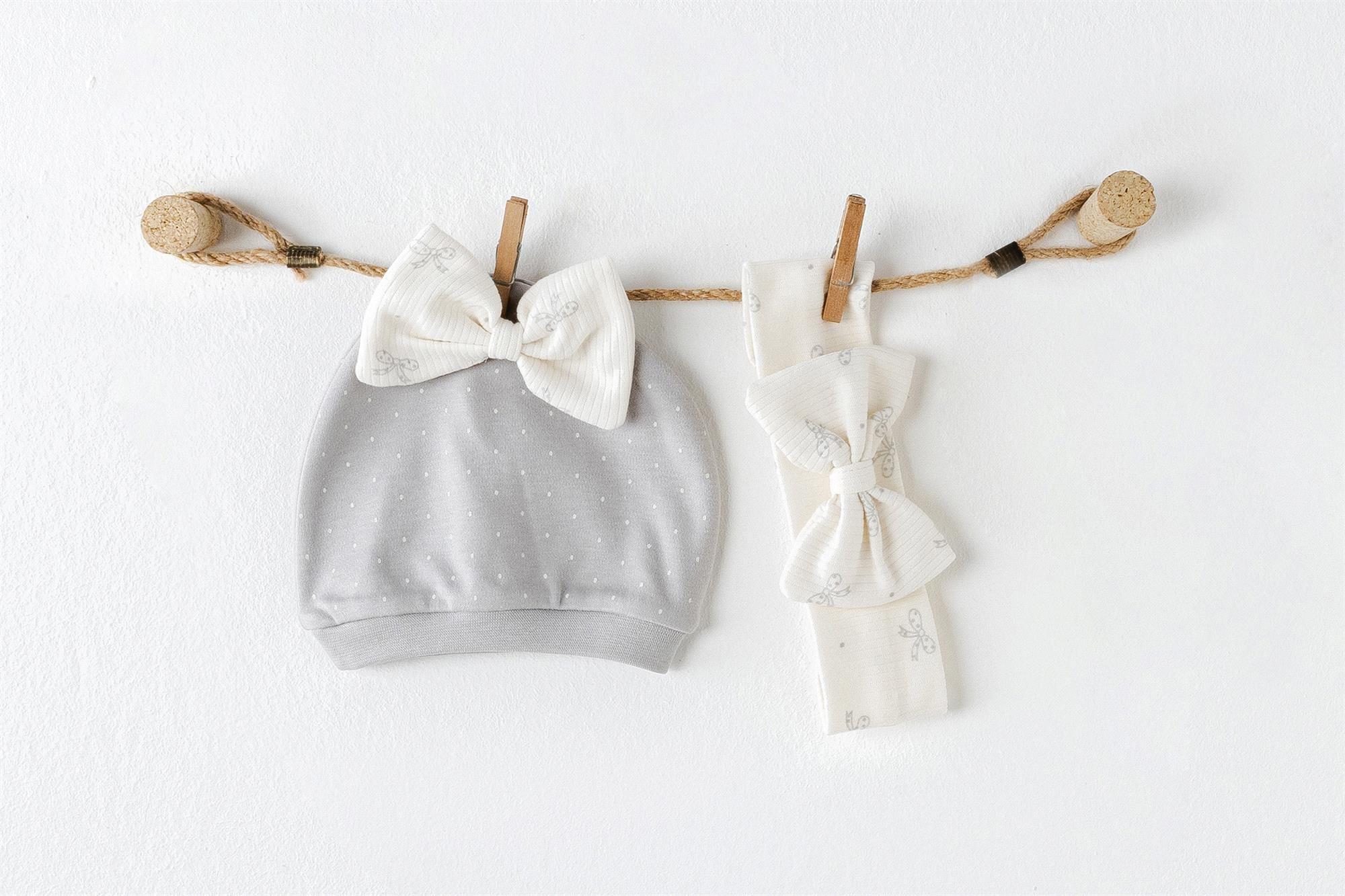 Andywawa Kız Bebek Bow Bilss 5'li Hastane Çıkış Seti Gri AC26250