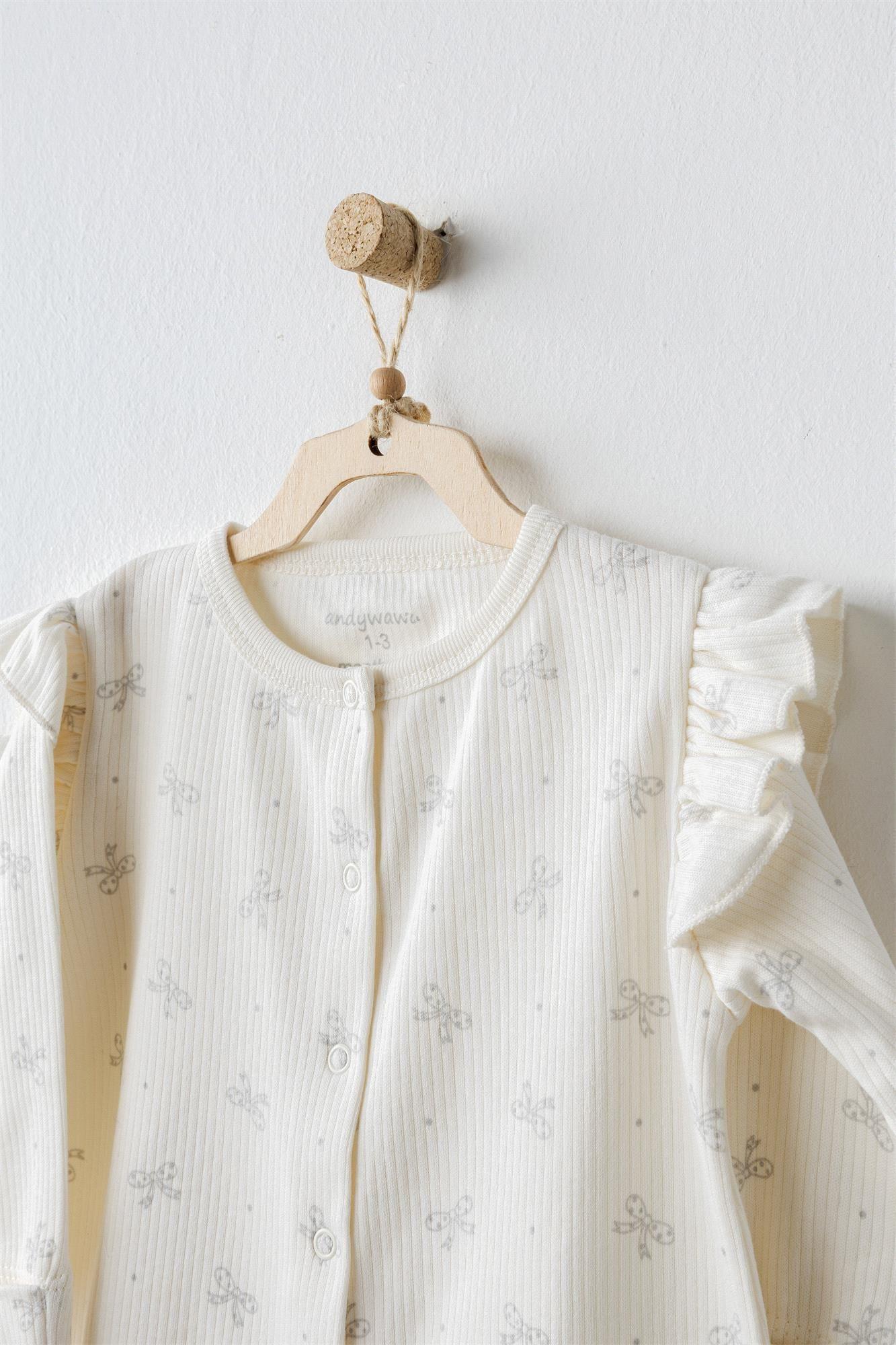 Andywawa Kız Bebek Bow Bliss 10'lu Hastane Çıkış Seti Gri AC26251