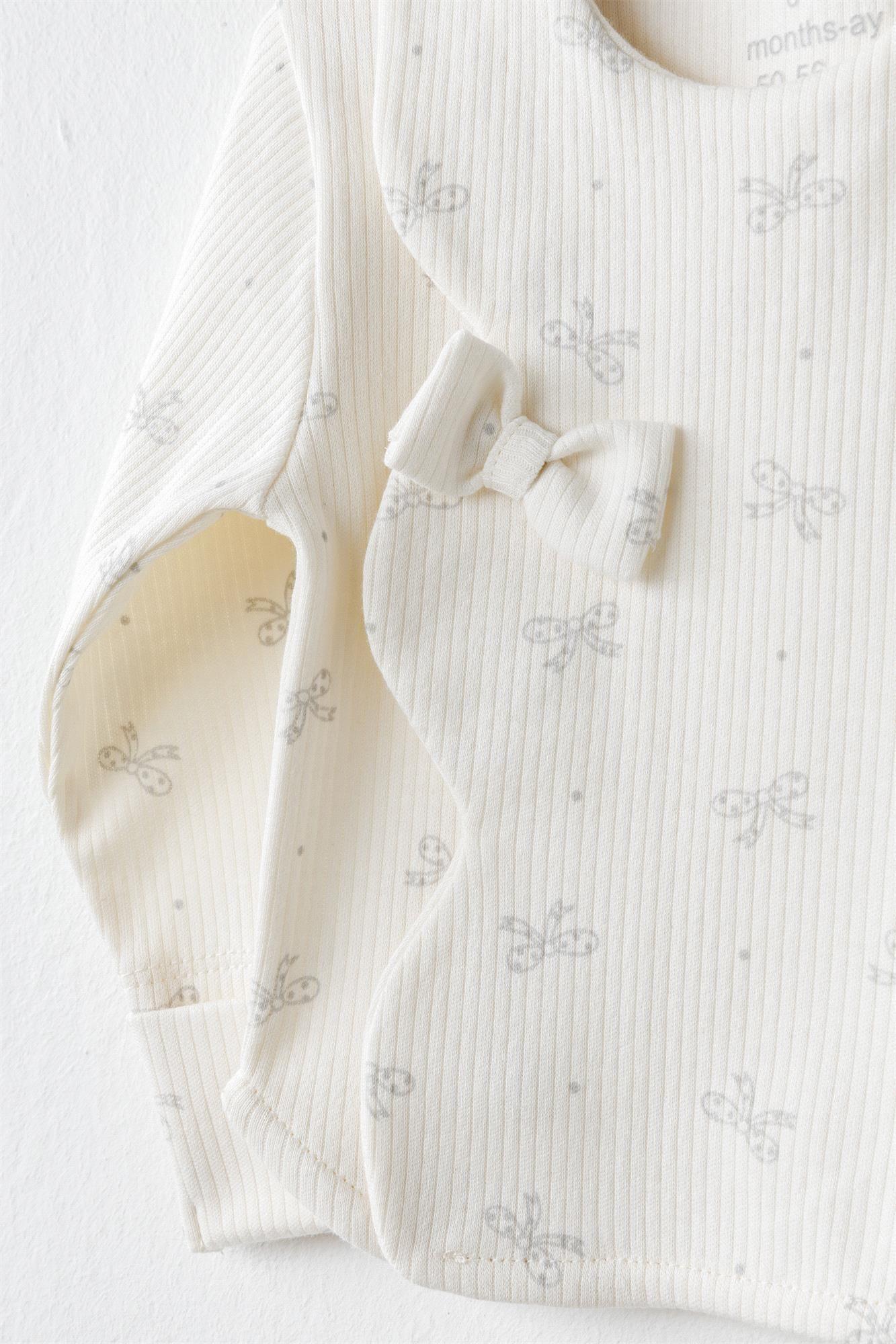 Andywawa Kız Bebek Bow Bliss 10'lu Hastane Çıkış Seti Gri AC26251