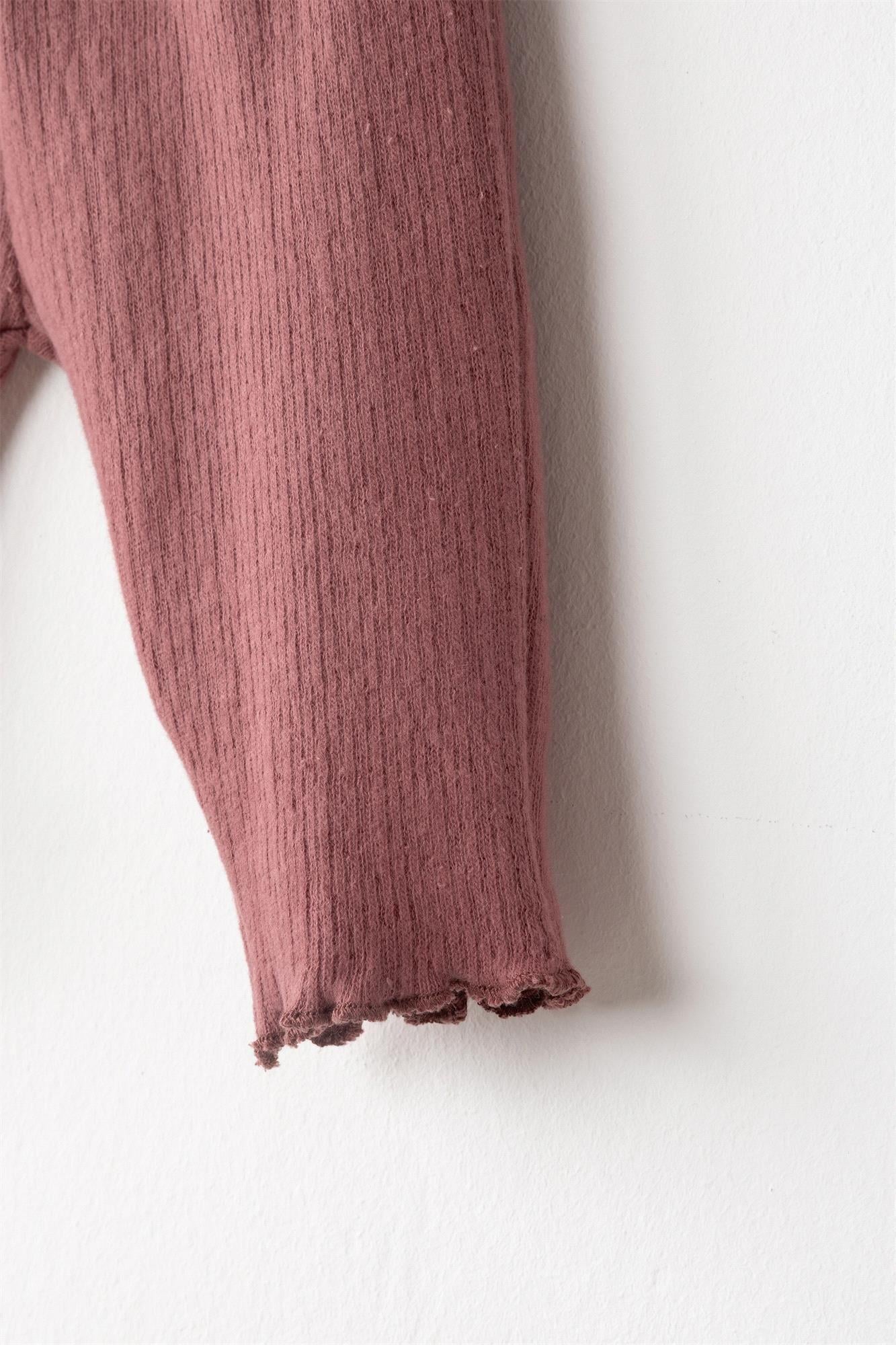 Andywawa Kız Bebek Casual 2'li Alt Üst Takım Gül Kurusu AC26204