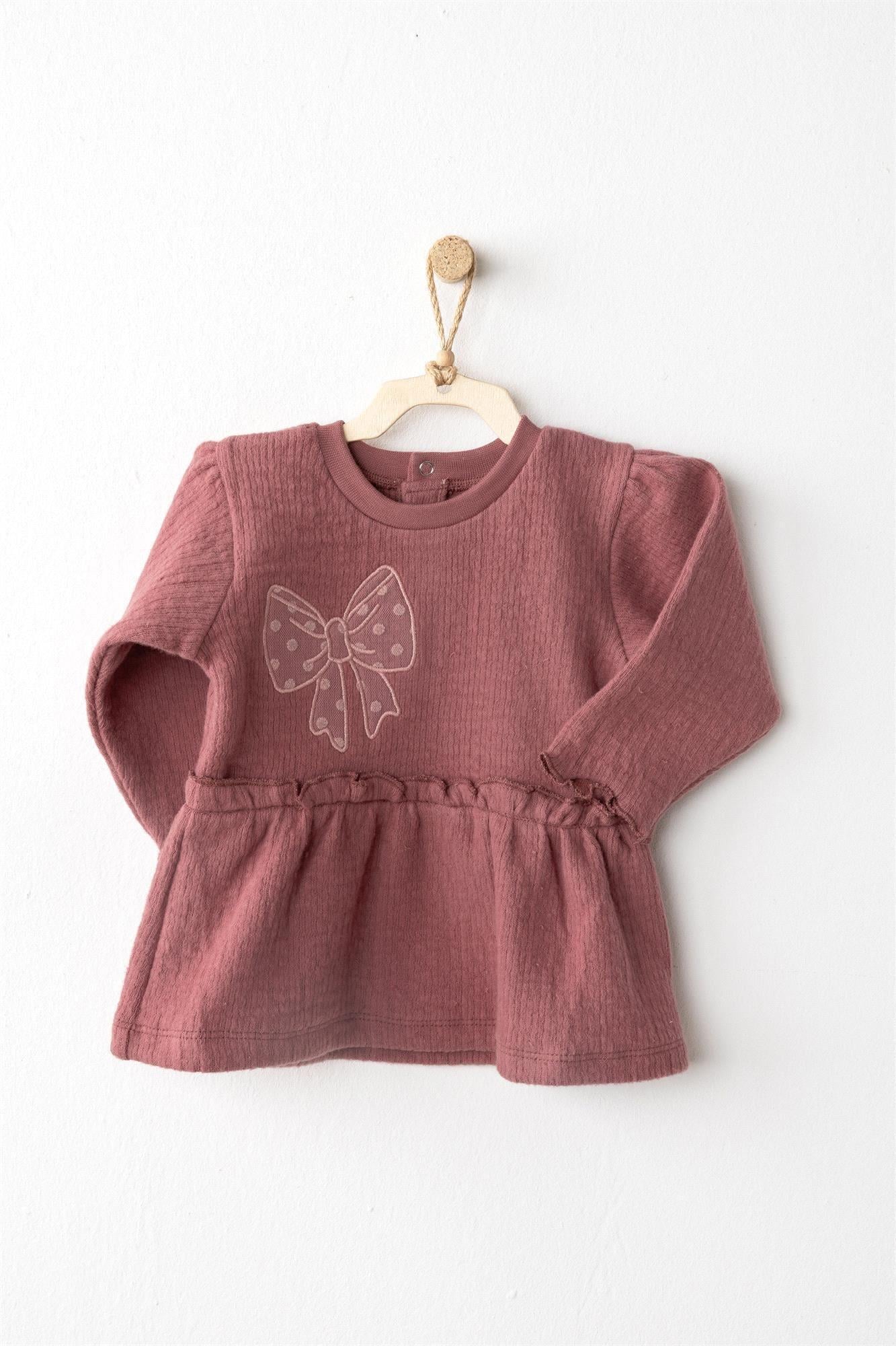 Andywawa Kız Bebek Casual 2'li Alt Üst Takım Gül Kurusu AC26204